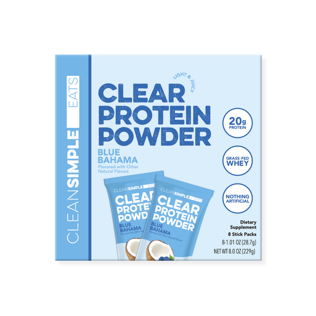 cleansimpleeats Clear Protein Powder: Blue Bahama (8 Single Serving Stick packs)