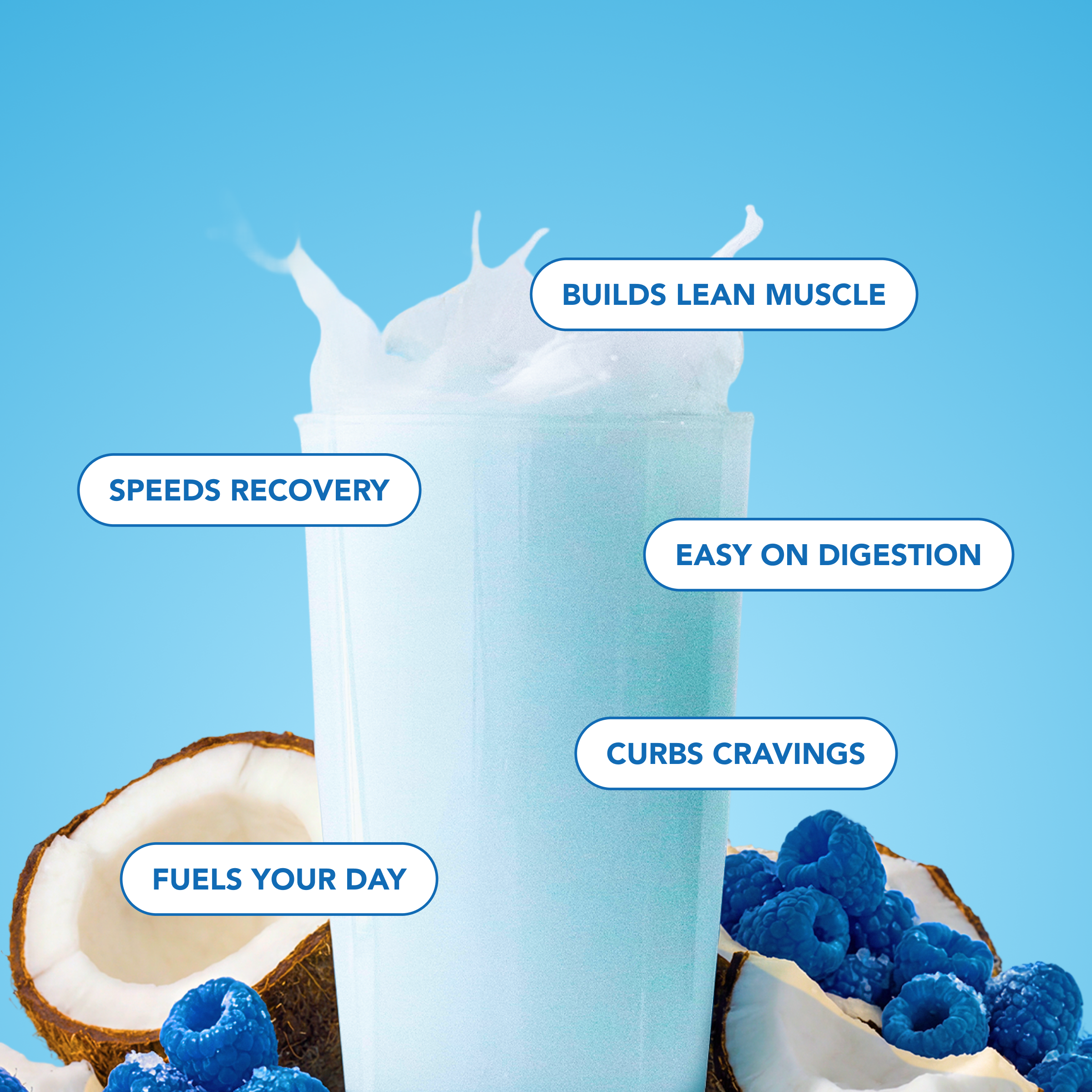 cleansimpleeats Clear Protein Powder: Blue Bahama (8 Single Serving Stick packs)