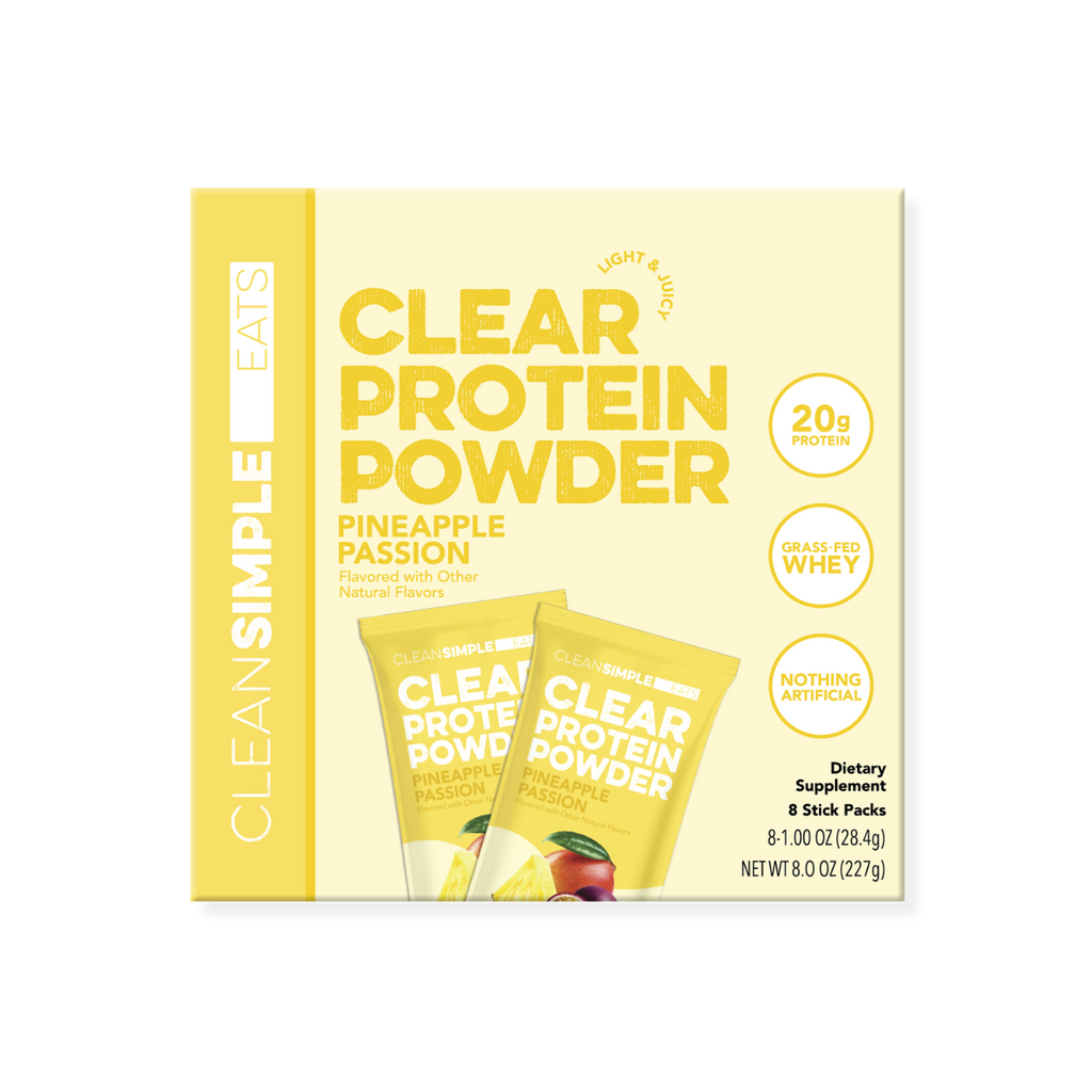 cleansimpleeats Clear Protein Powder: Pineapple Passion (8 Single Serving Stick Packs)