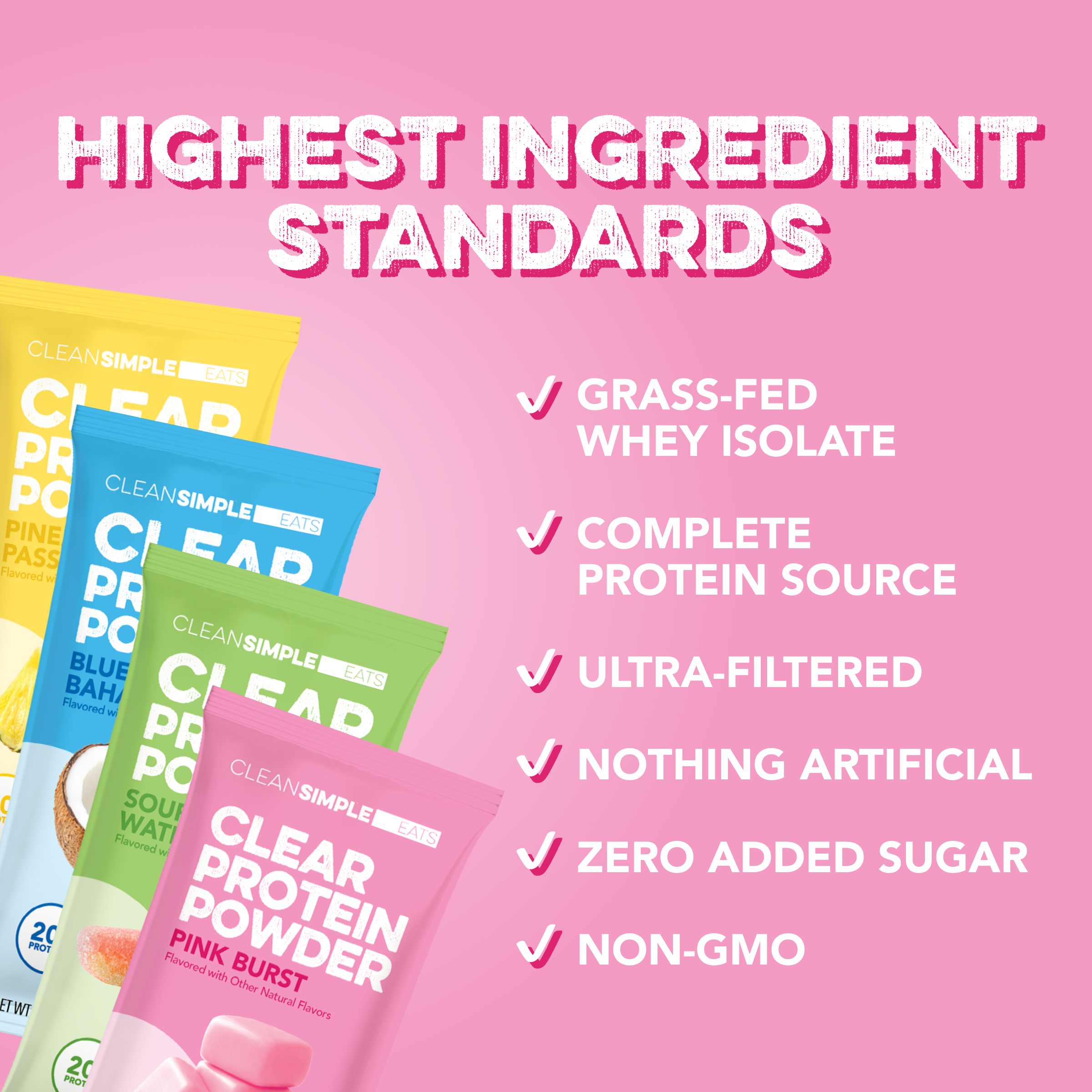 cleansimpleeats Clear Protein Powder: Variety Pack (8 Single Serving Packs)