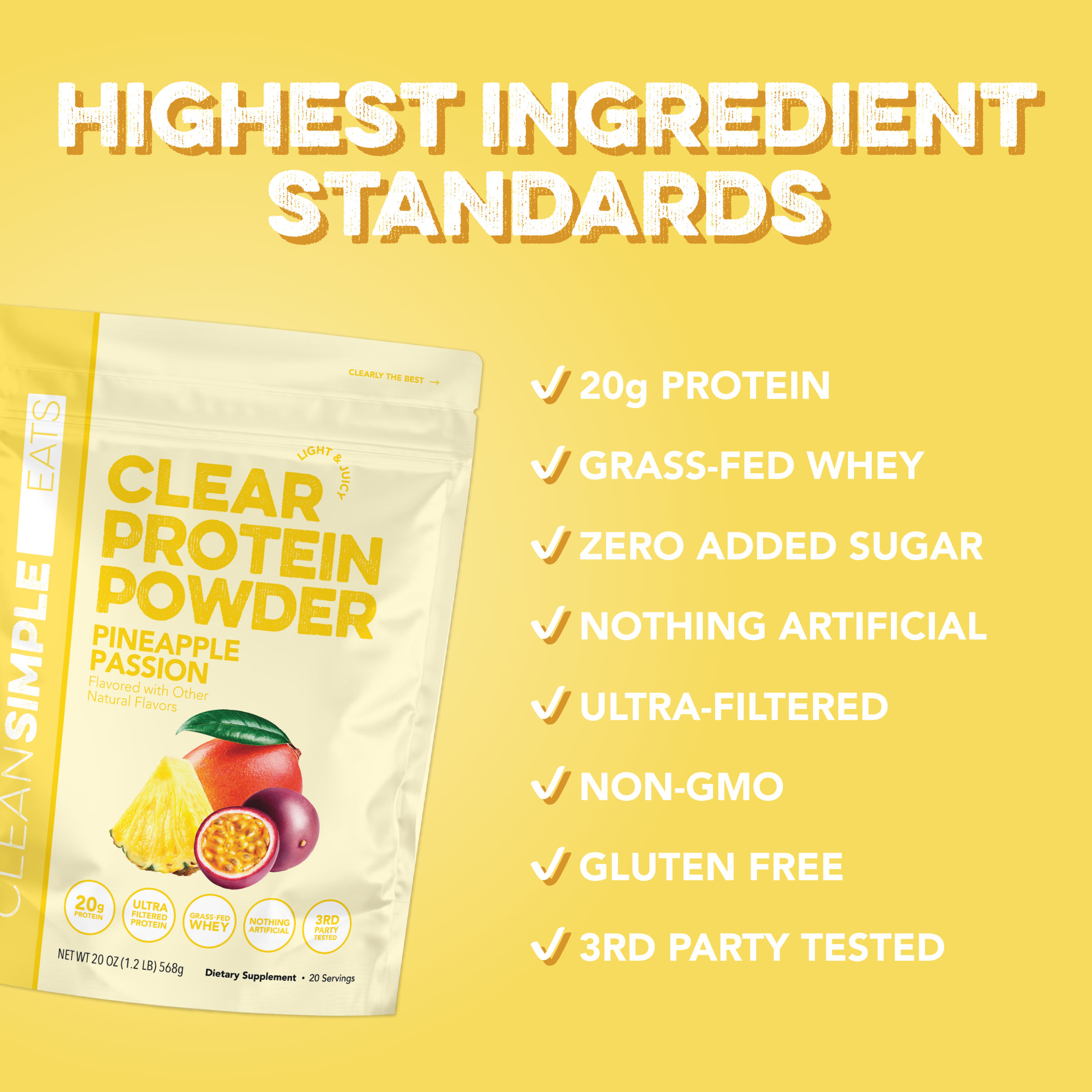 cleansimpleeats Clear Protein Powder: Pineapple Passion (20 Serving)