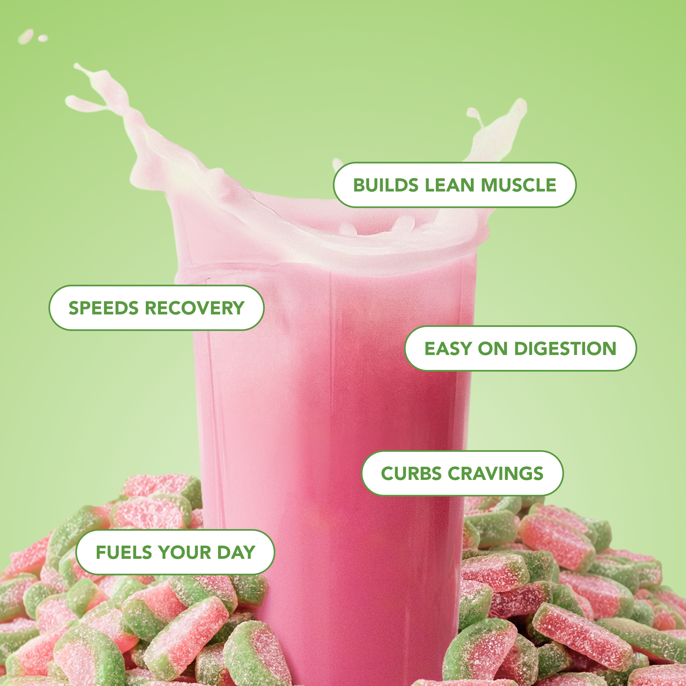 cleansimpleeats Clear Protein Powder: Sour Candy Watermelon (20 Servings)