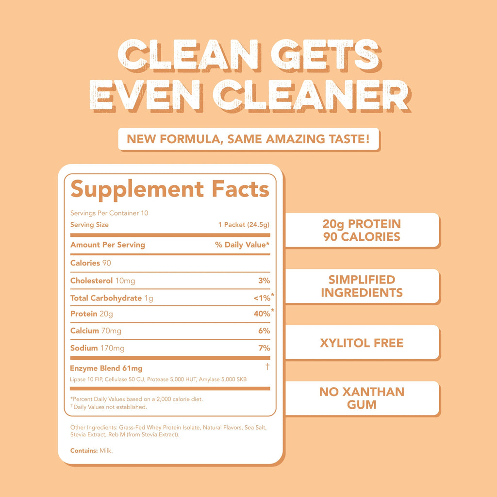 cleansimpleeats Protein Powder: Coconut Cream (10 Single Serving Stick Packs)