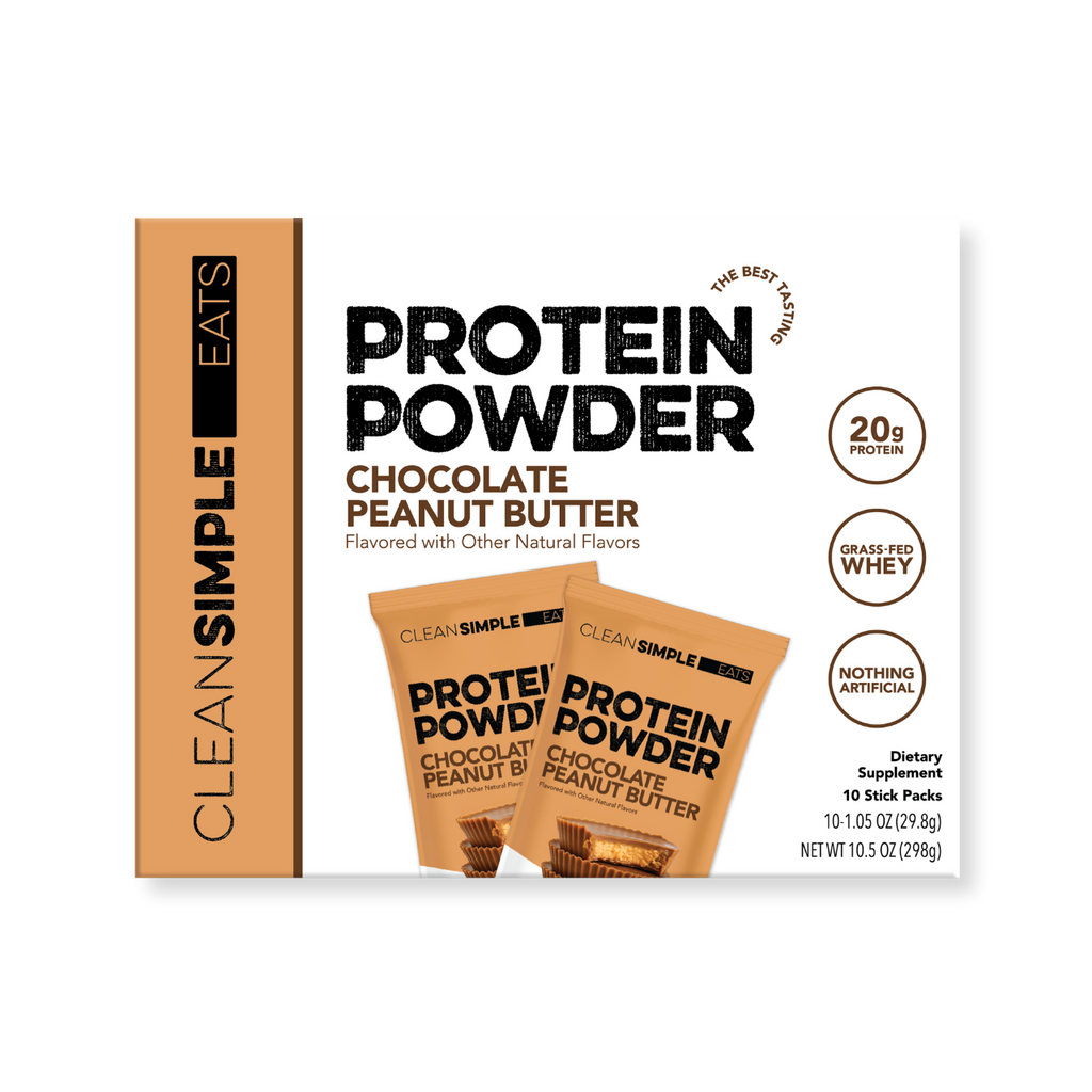 cleansimpleeats Protein Powder: Chocolate Peanut Butter (10 Single Serving Stick Packs)