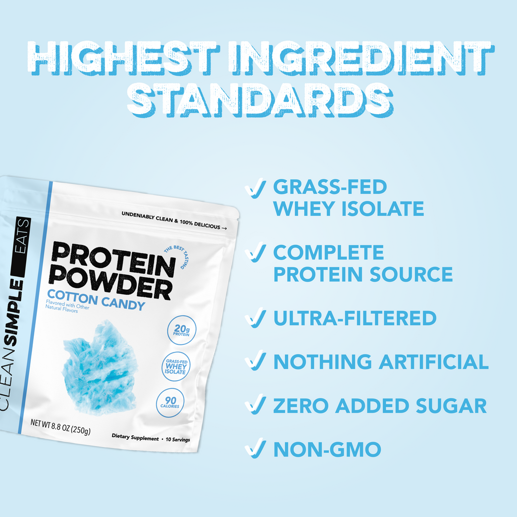 cleansimpleeats Protein Powder: Cotton Candy (10 Serving Bag)