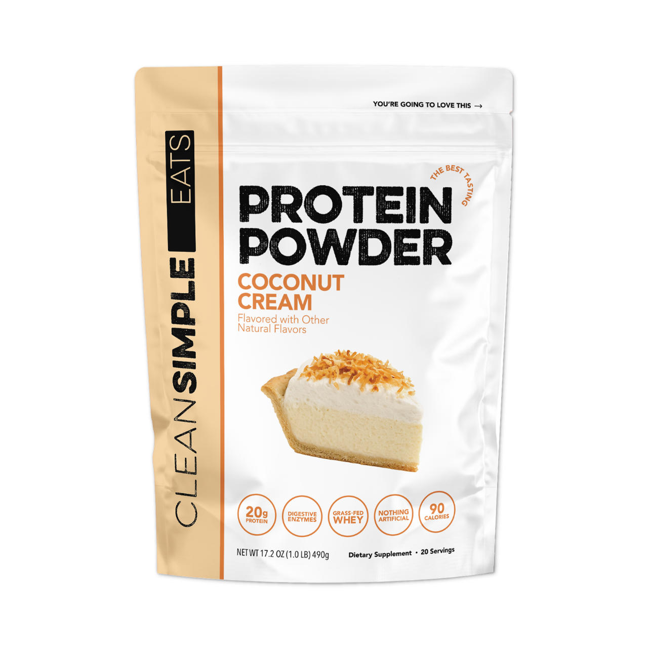 cleansimpleeats Protein Powder: Coconut Cream (20 Serving Bag)