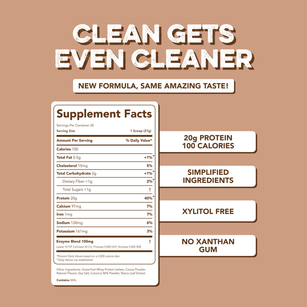 cleansimpleeats Protein Powder: Brownie Batter (20 Serving Bag)