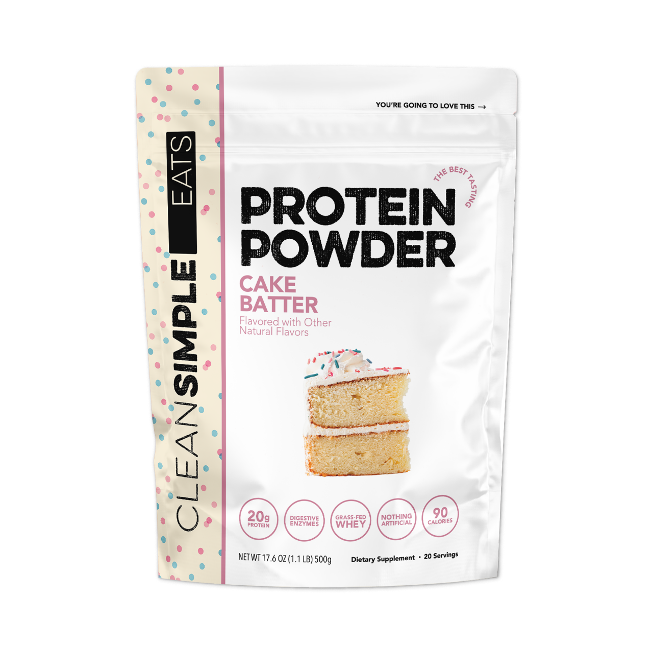 cleansimpleeats Protein Powder: Cake Batter (20 Serving Bag)