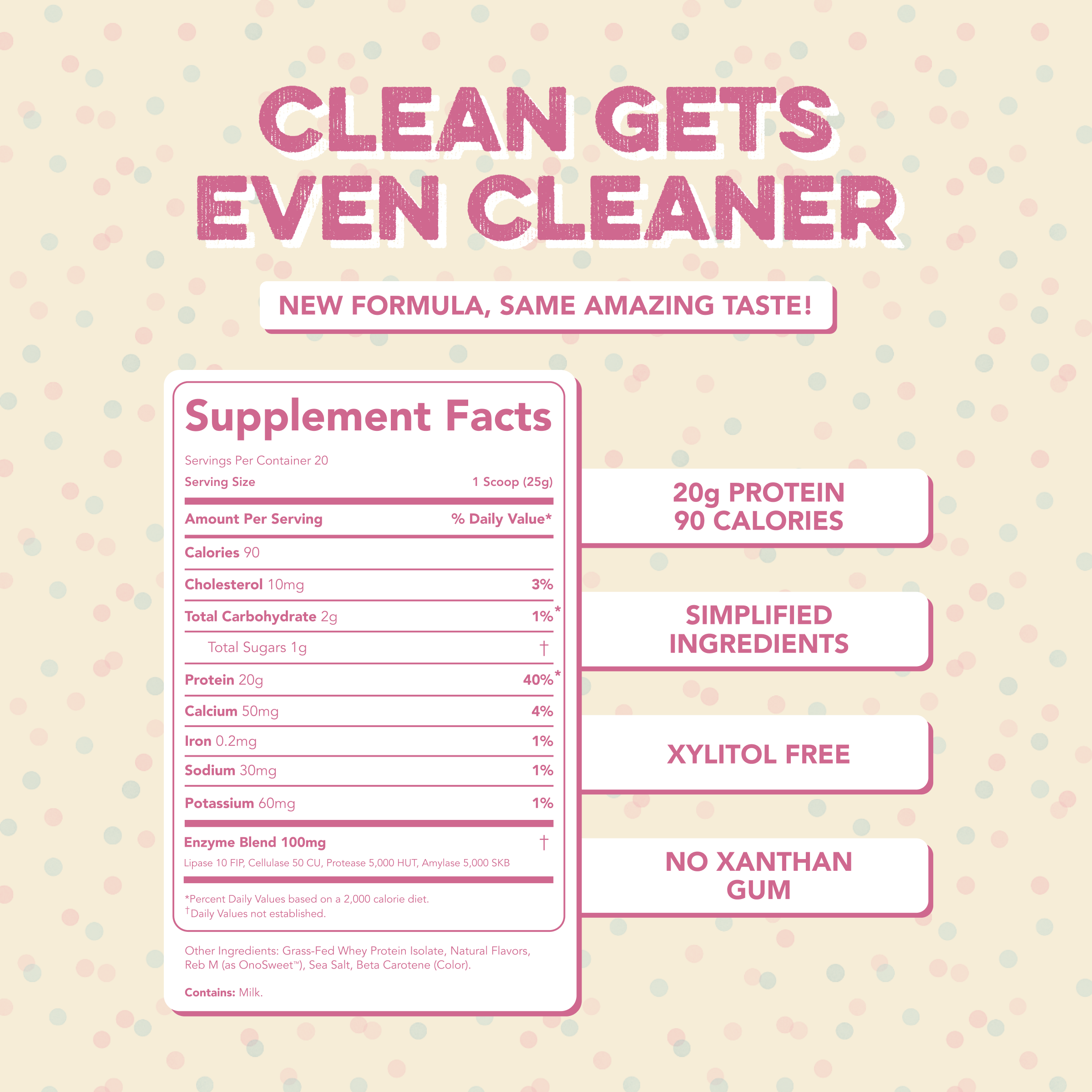 cleansimpleeats Protein Powder: Cake Batter (20 Serving Bag)