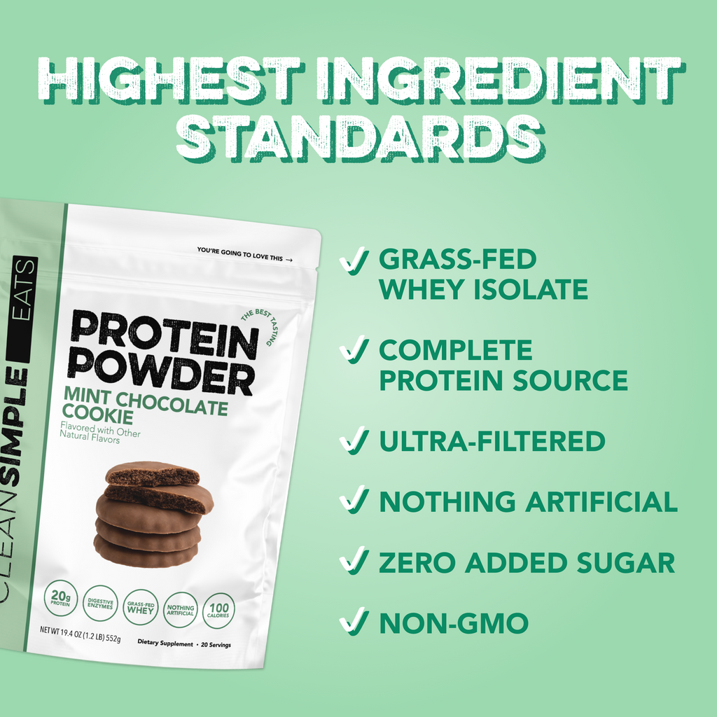 cleansimpleeats Protein Powder: Mint Chocolate Cookie (20 Serving Bag)