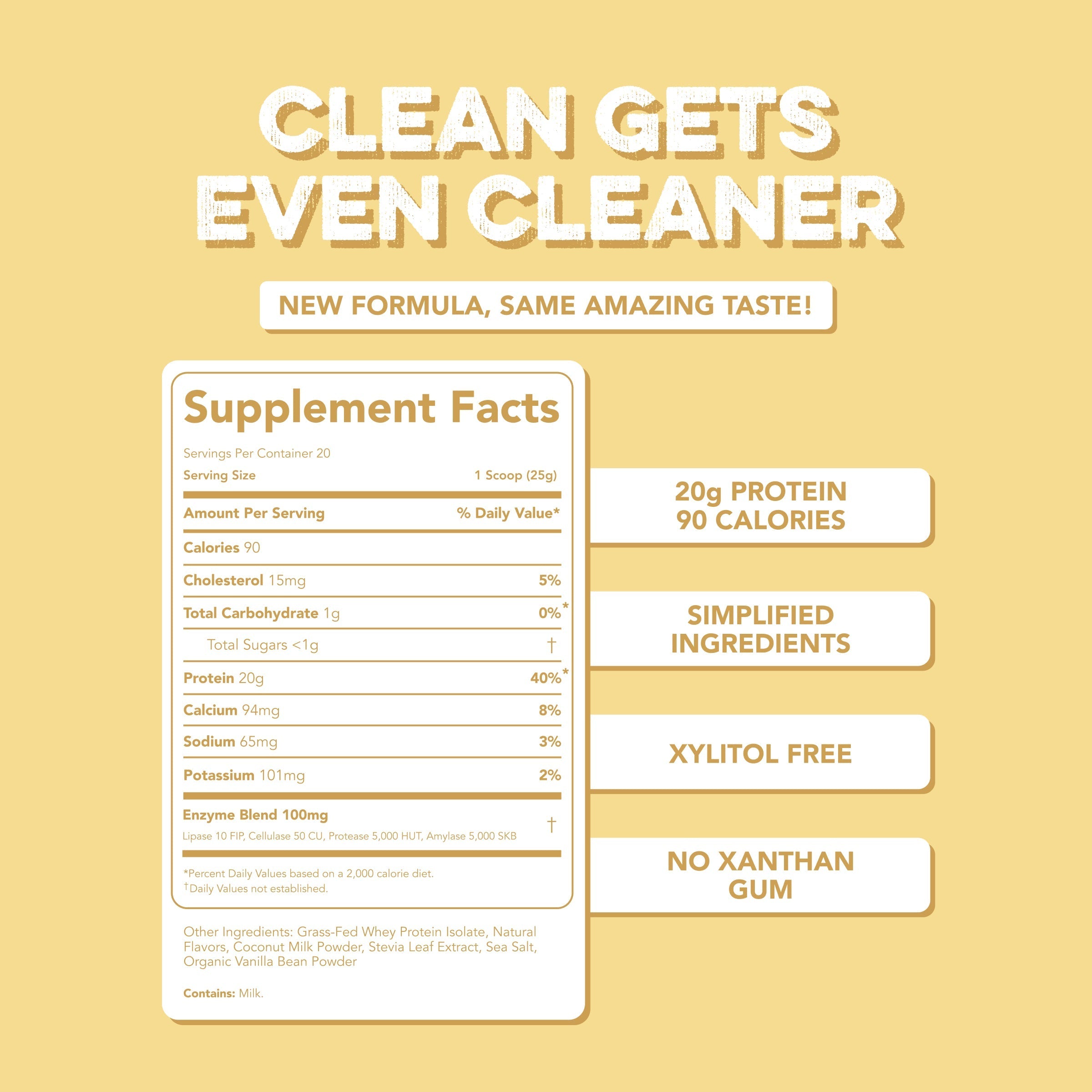 cleansimpleeats Protein Powder: Simply Vanilla (20 Serving Bag)