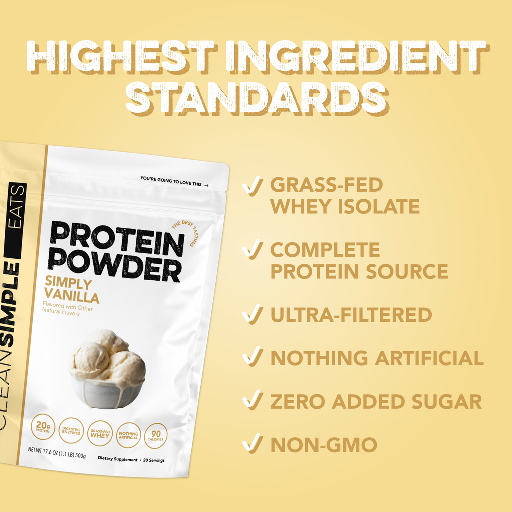 cleansimpleeats Protein Powder: Simply Vanilla (20 Serving Bag)