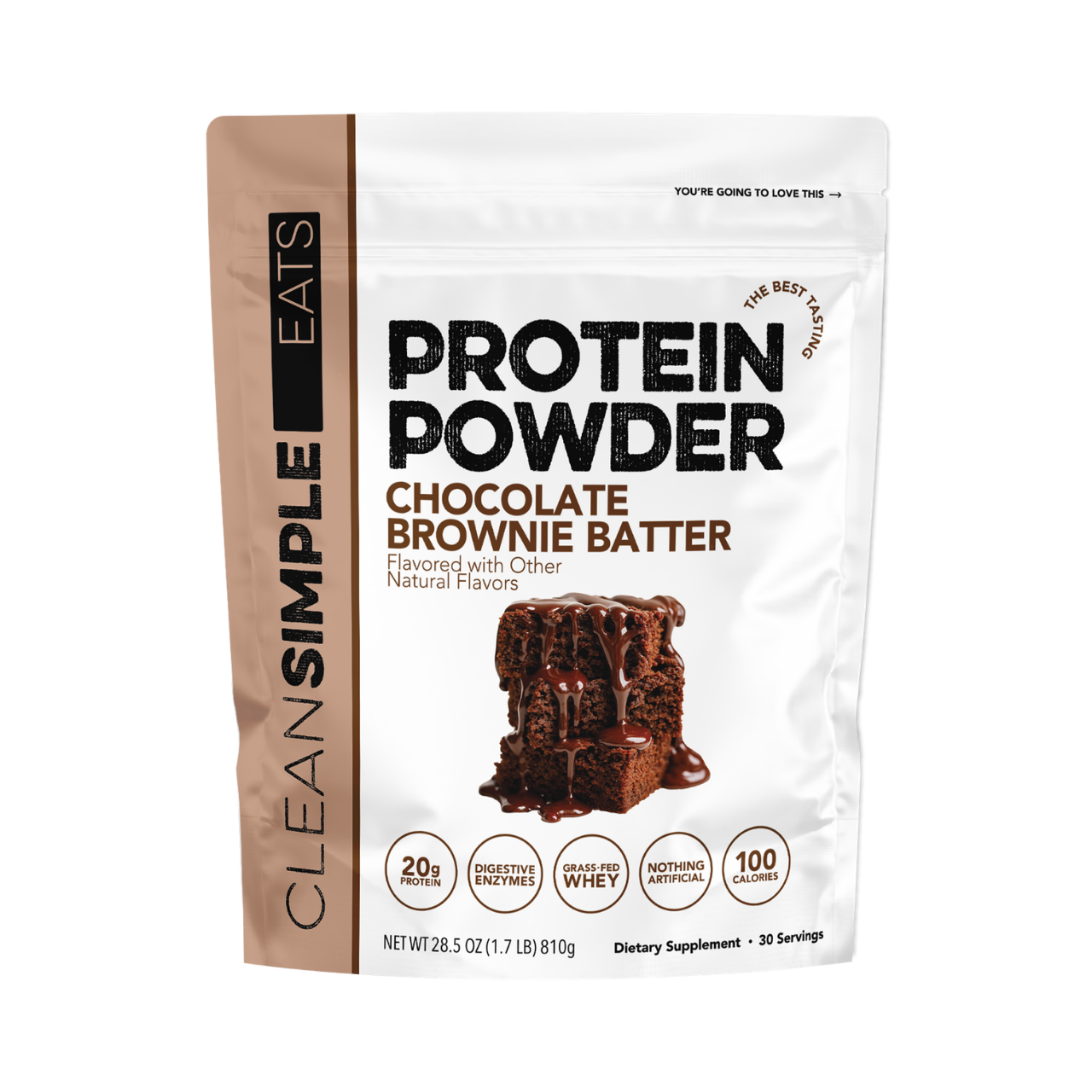 cleansimpleeats Protein Powder: Brownie Batter (30 Serving Bag)