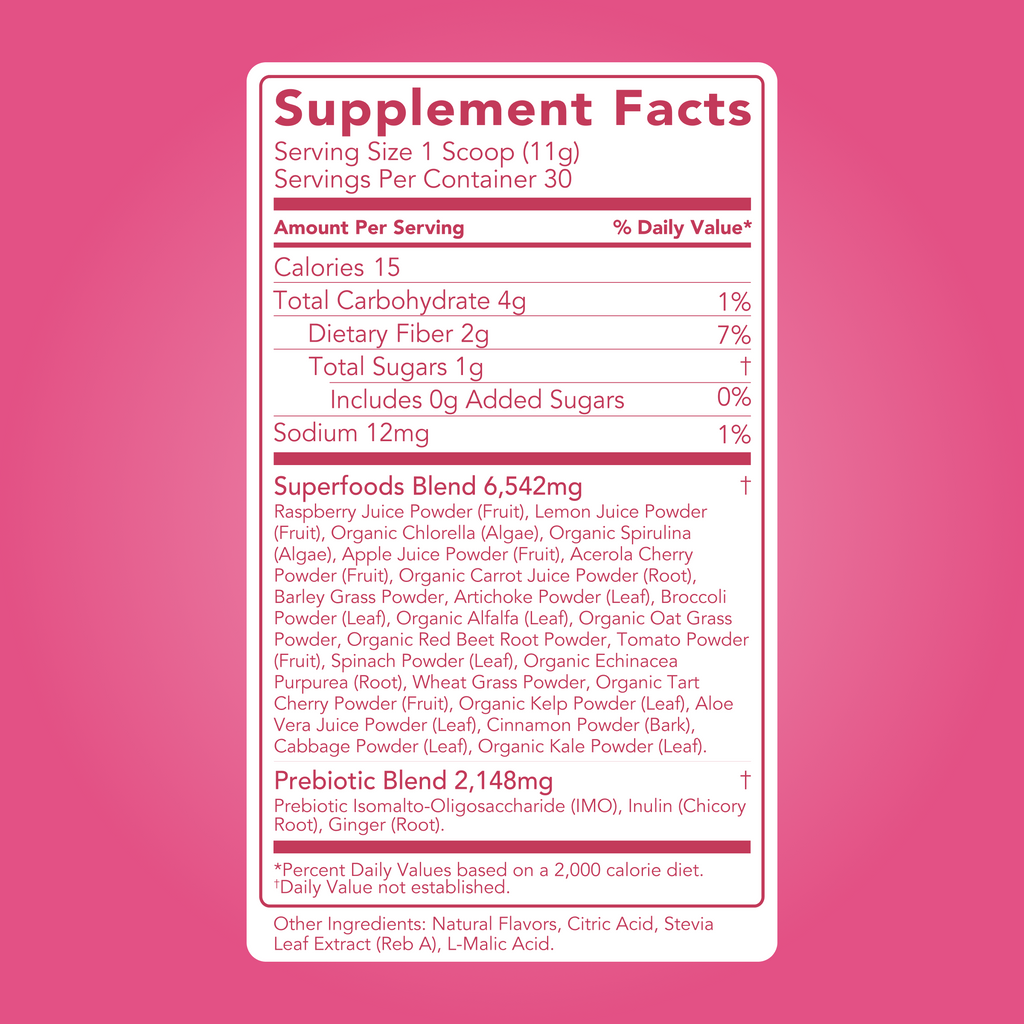 cleansimpleeats Greens: Raspberry Lemonade Super Greens Mix