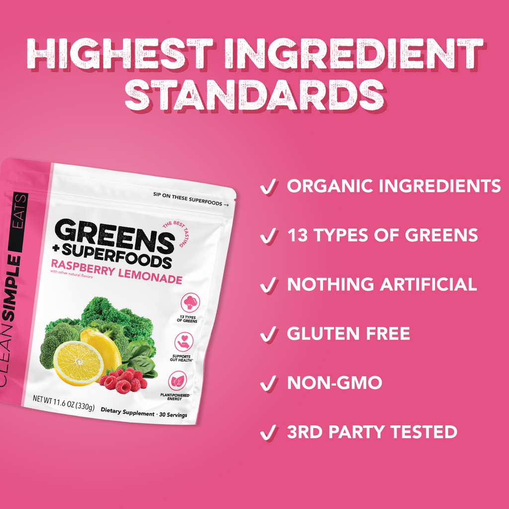 cleansimpleeats Greens: Raspberry Lemonade Super Greens Mix