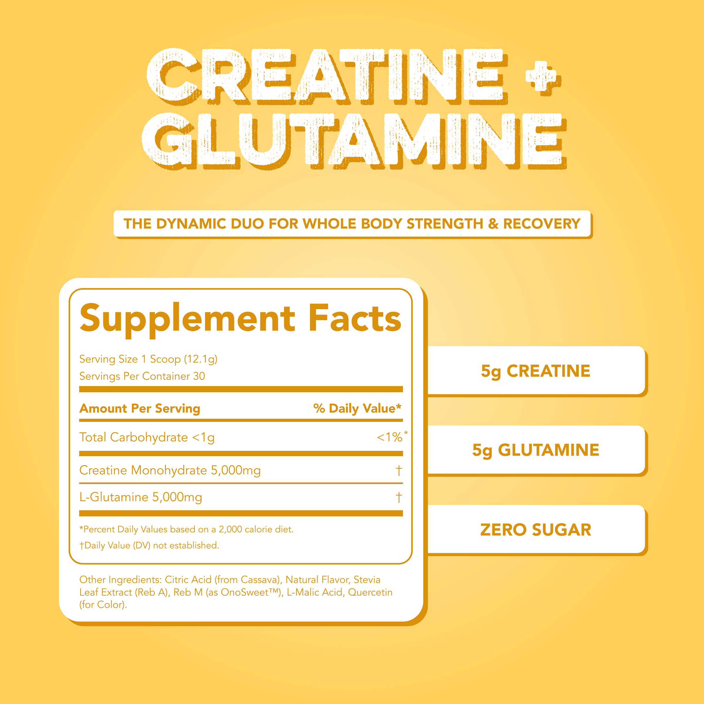 cleansimpleeats Creatine + Glutamine: Frosted Lemonade (30 Serving Bag)