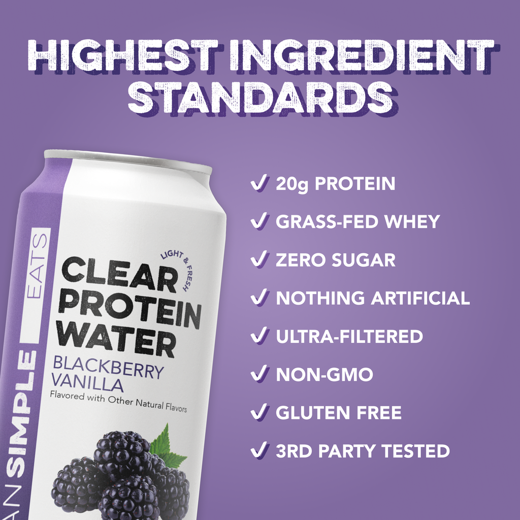 cleansimpleeats Clear Protein Water: Blackberry Vanilla (16 Oz. | 12 Pack)