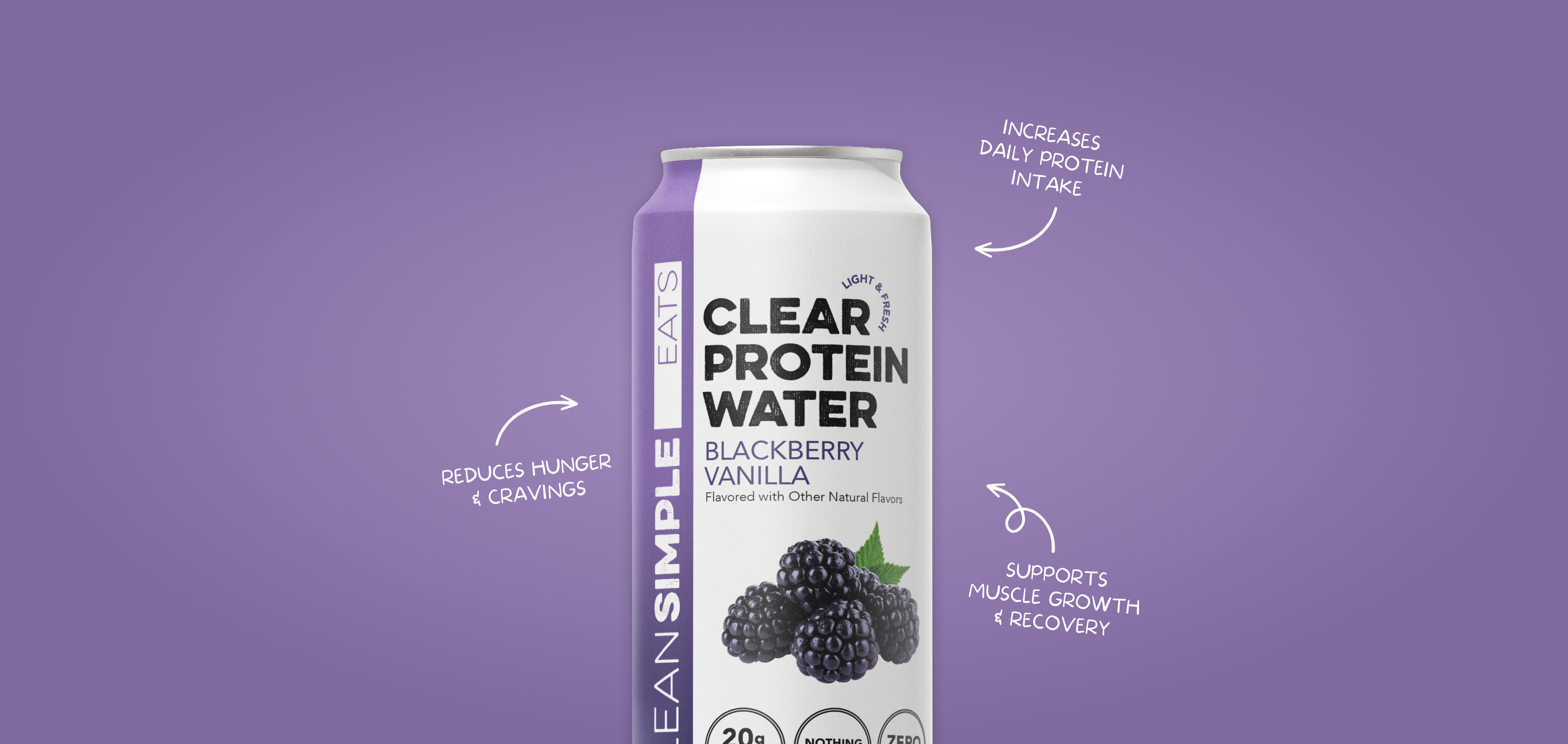 cleansimpleeats Clear Protein Water: Blackberry Vanilla (16 Oz. | 12 Pack)