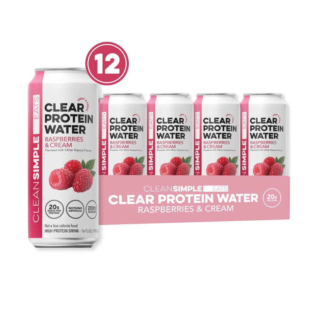 cleansimpleeats Clear Protein Water: Raspberries & Cream (16 Oz. | 12 Pack)