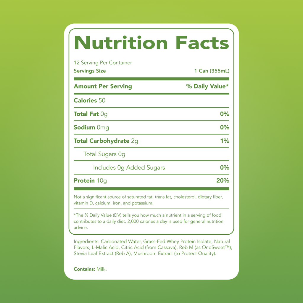 cleansimpleeats Clear Protein Soda: Sour Green Apple (12 Oz. | 12 Pack)