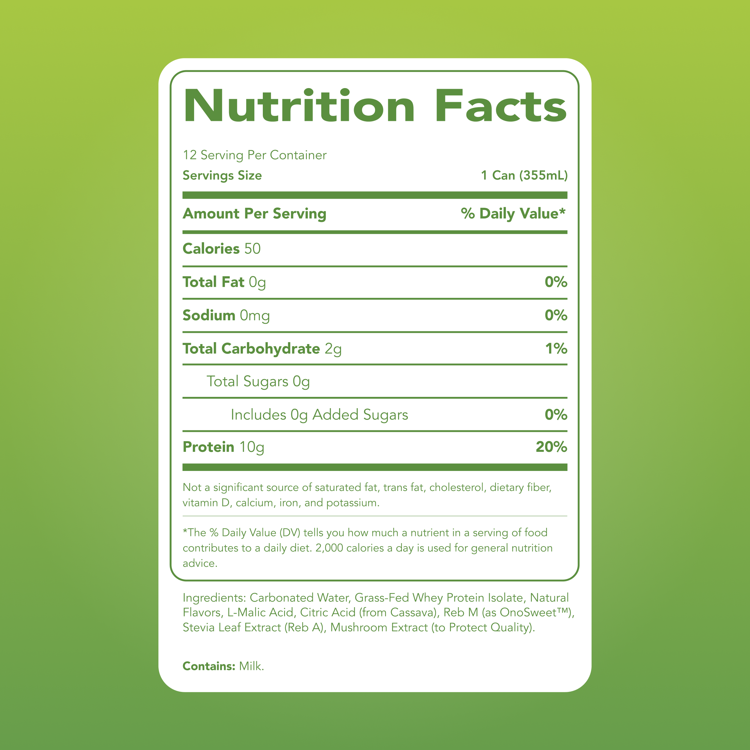 cleansimpleeats Clear Protein Soda: Sour Green Apple (12 Oz. | 12 Pack)