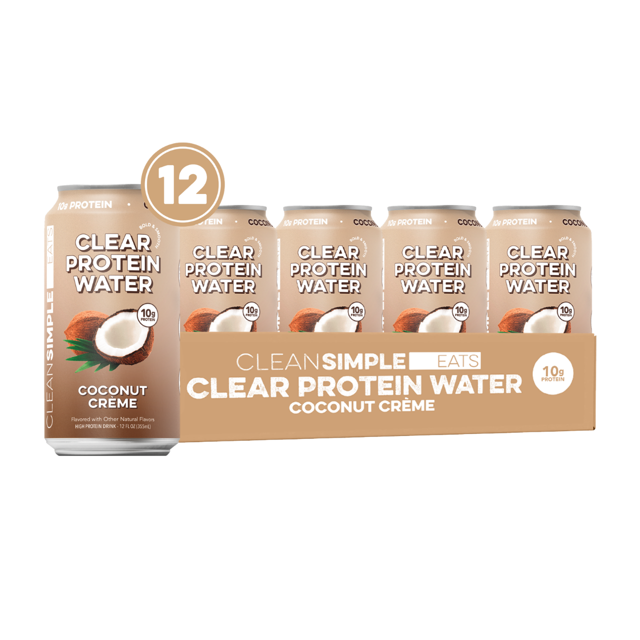 cleansimpleeats Clear Protein Water: Coconut Créme (12 Oz. | 12 Pack)