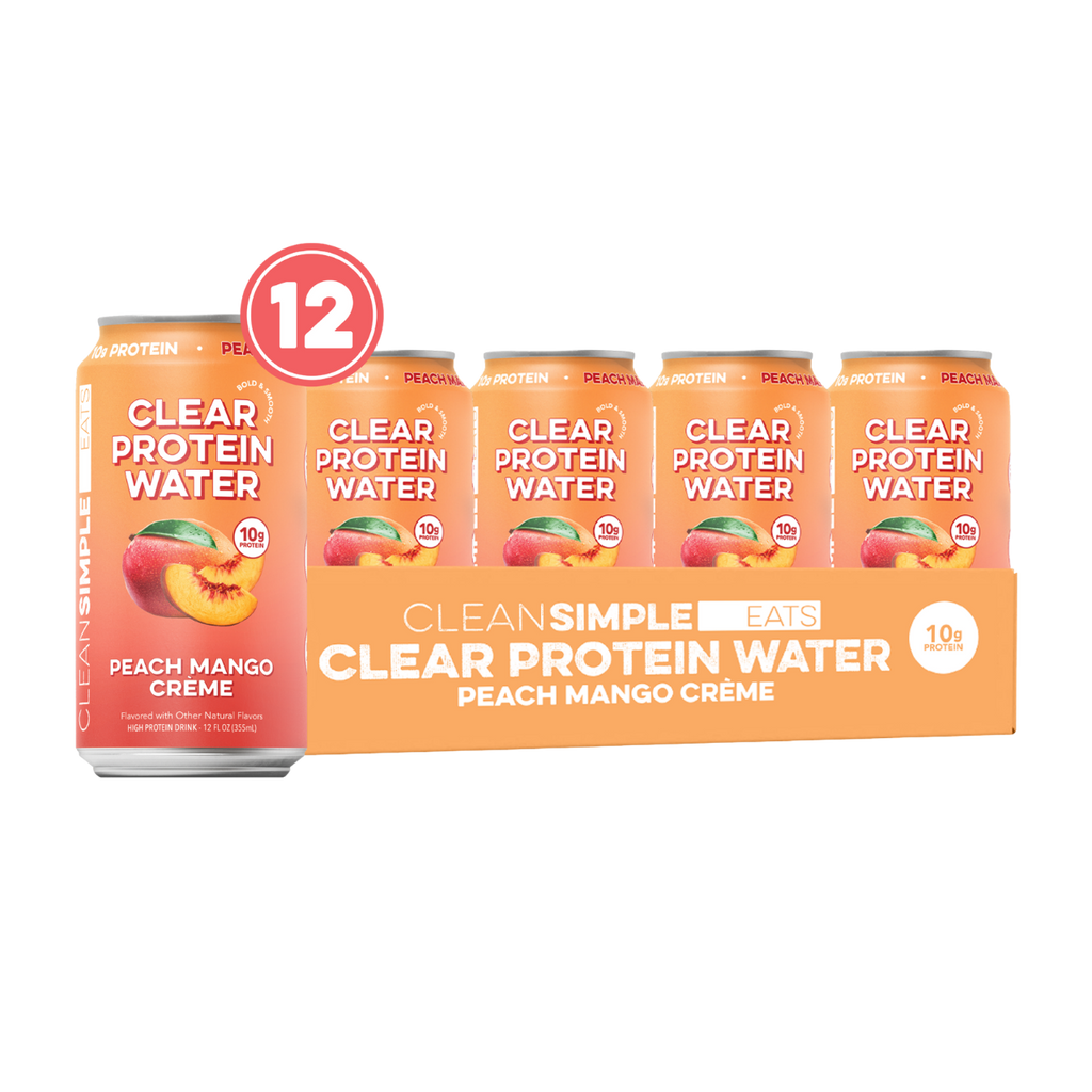 cleansimpleeats Clear Protein Water: Peach Mango Créme (12 Oz. | 12 Pack)
