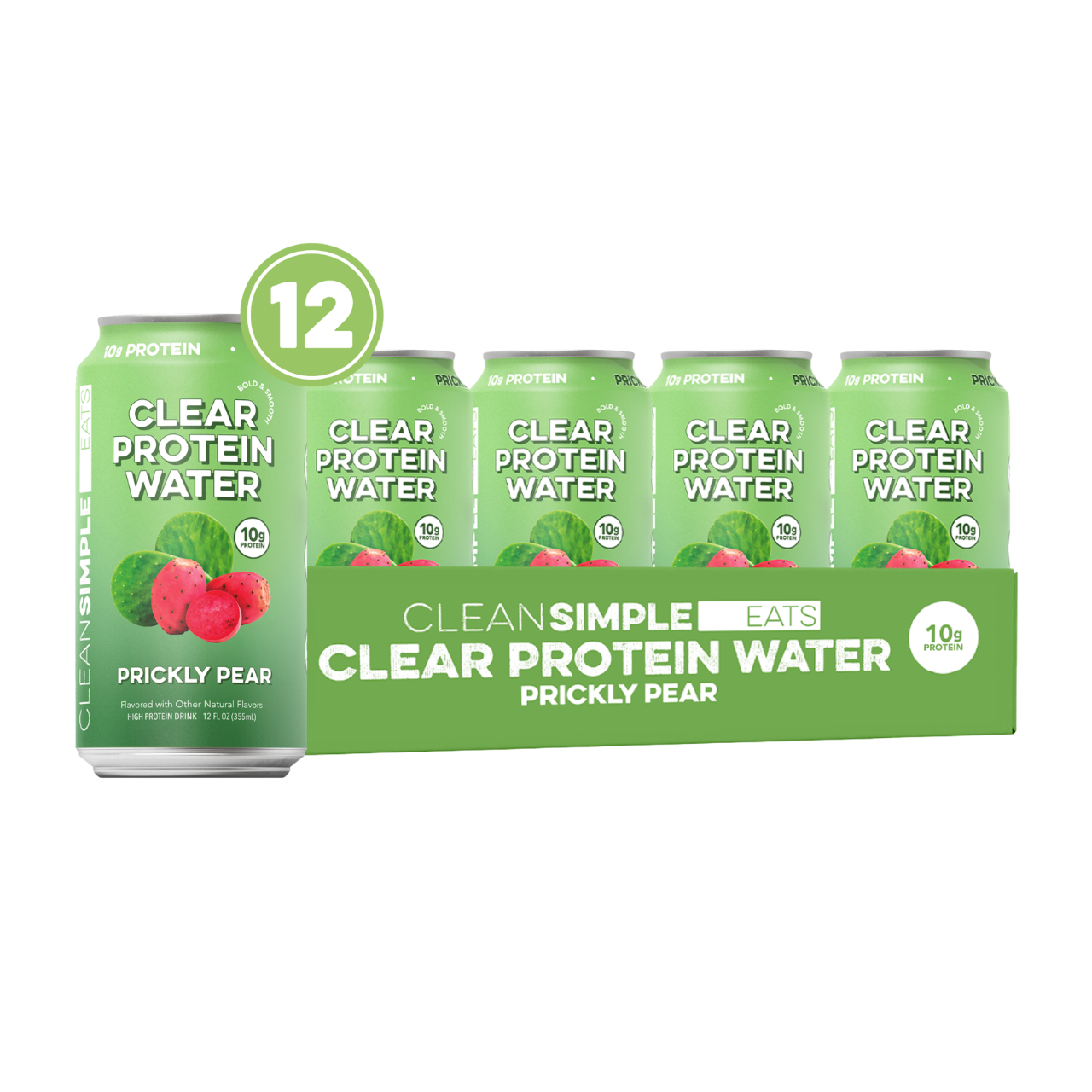 cleansimpleeats Clear Protein Water: Prickly Pear (12 Oz. | 12 Pack)