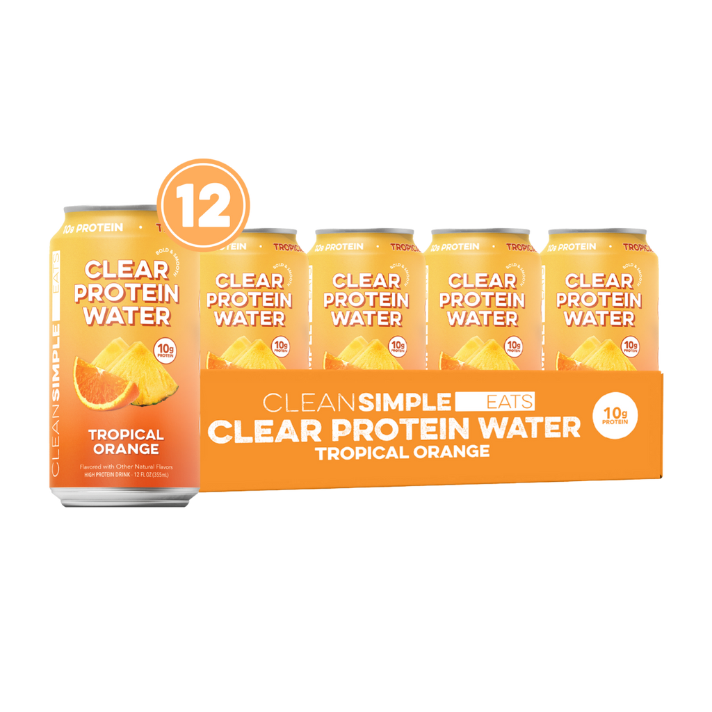 cleansimpleeats Clear Protein Water: Tropical Orange (12 Oz. | 12 Pack)