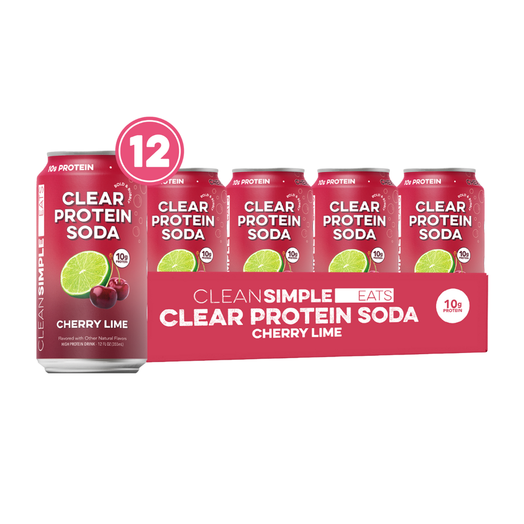 cleansimpleeats Clear Protein Soda: Cherry Lime (12 Oz. | 12 Pack)