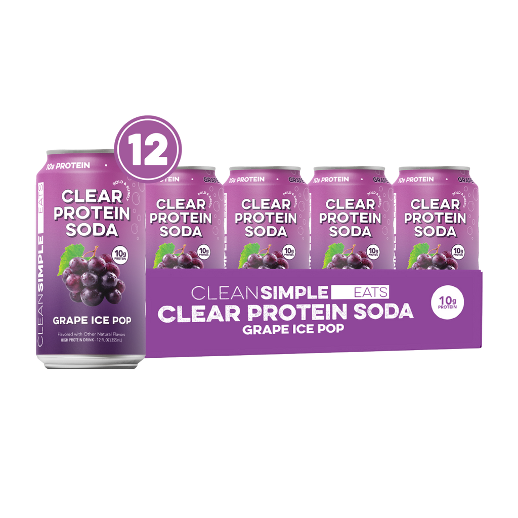 cleansimpleeats Clear Protein Soda: Classic Grape (12 Oz. | 12 Pack)