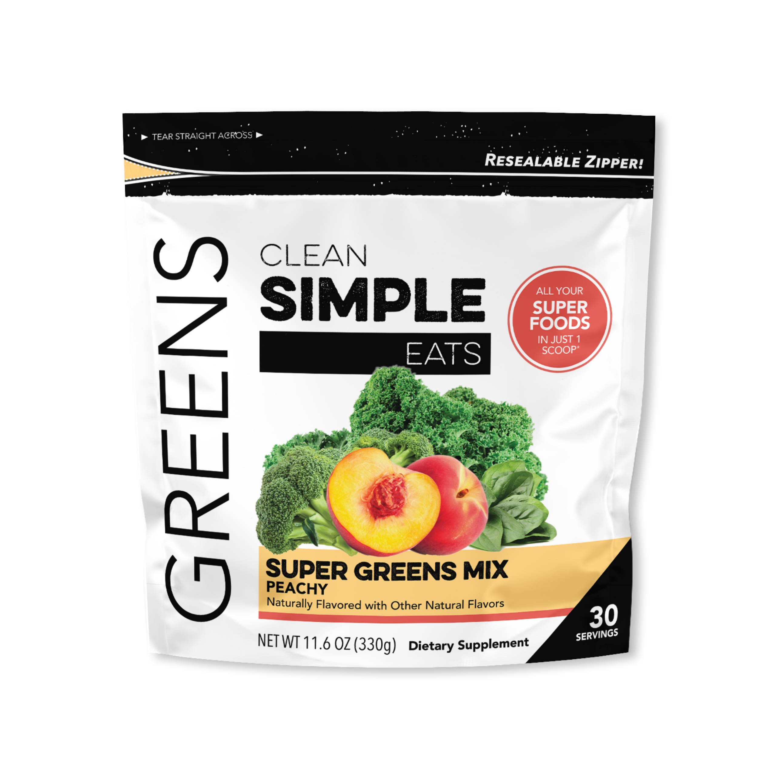cleansimpleeats Greens: Peachy Greens Mix (30 Servings)
