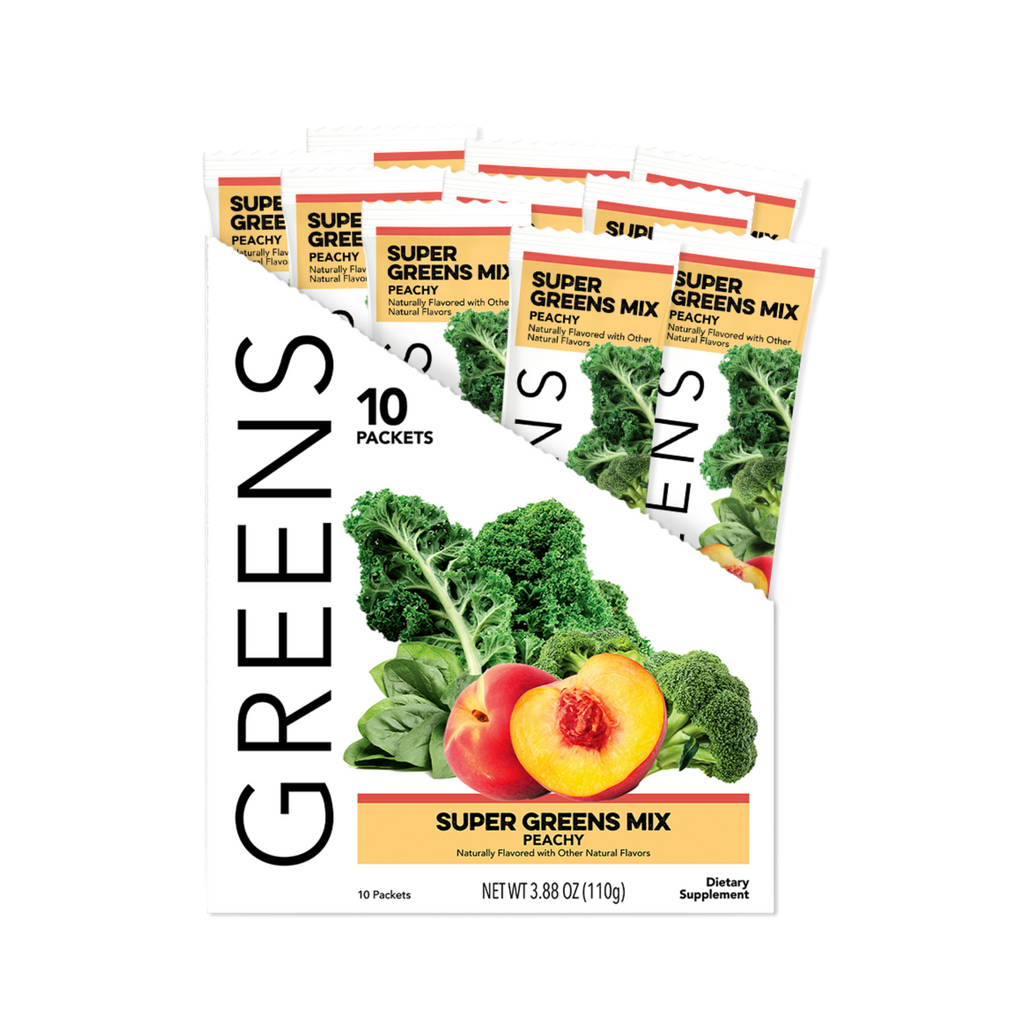 cleansimpleeats Greens: Peachy Greens Mix (10 Single Serving Stick Packs)
