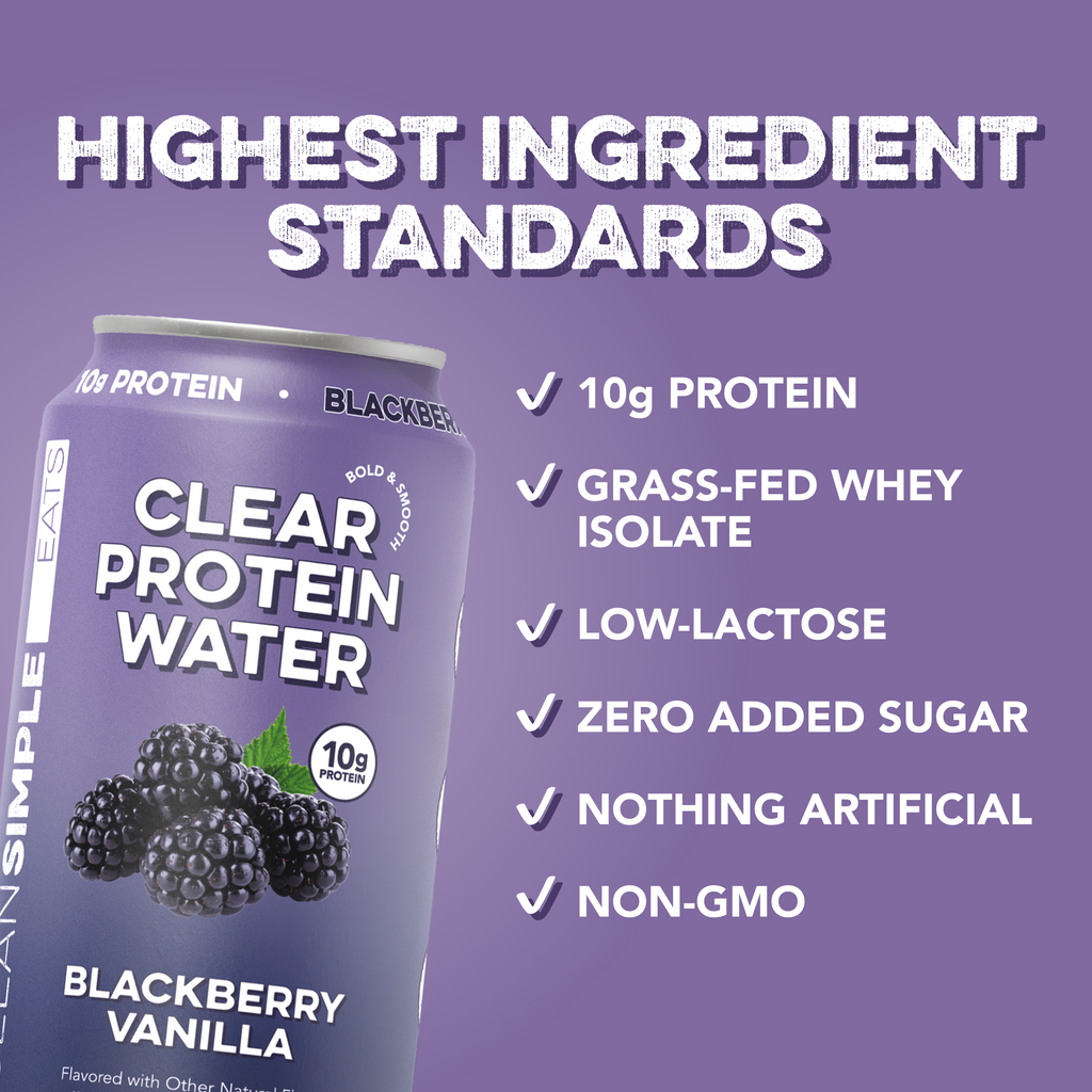 cleansimpleeats Clear Protein Water: Blackberry Vanilla (12 Oz. | 12 Pack)