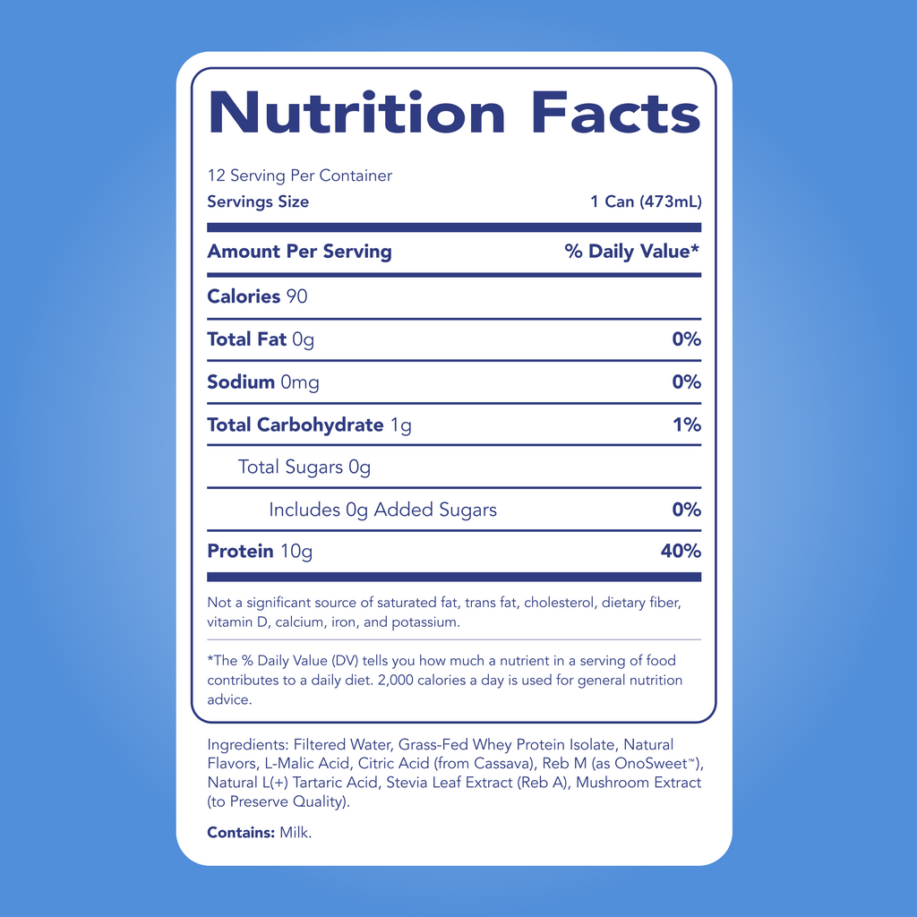 cleansimpleeats Clear Protein Water: Blue Razz (16 Oz. | 12 Pack)