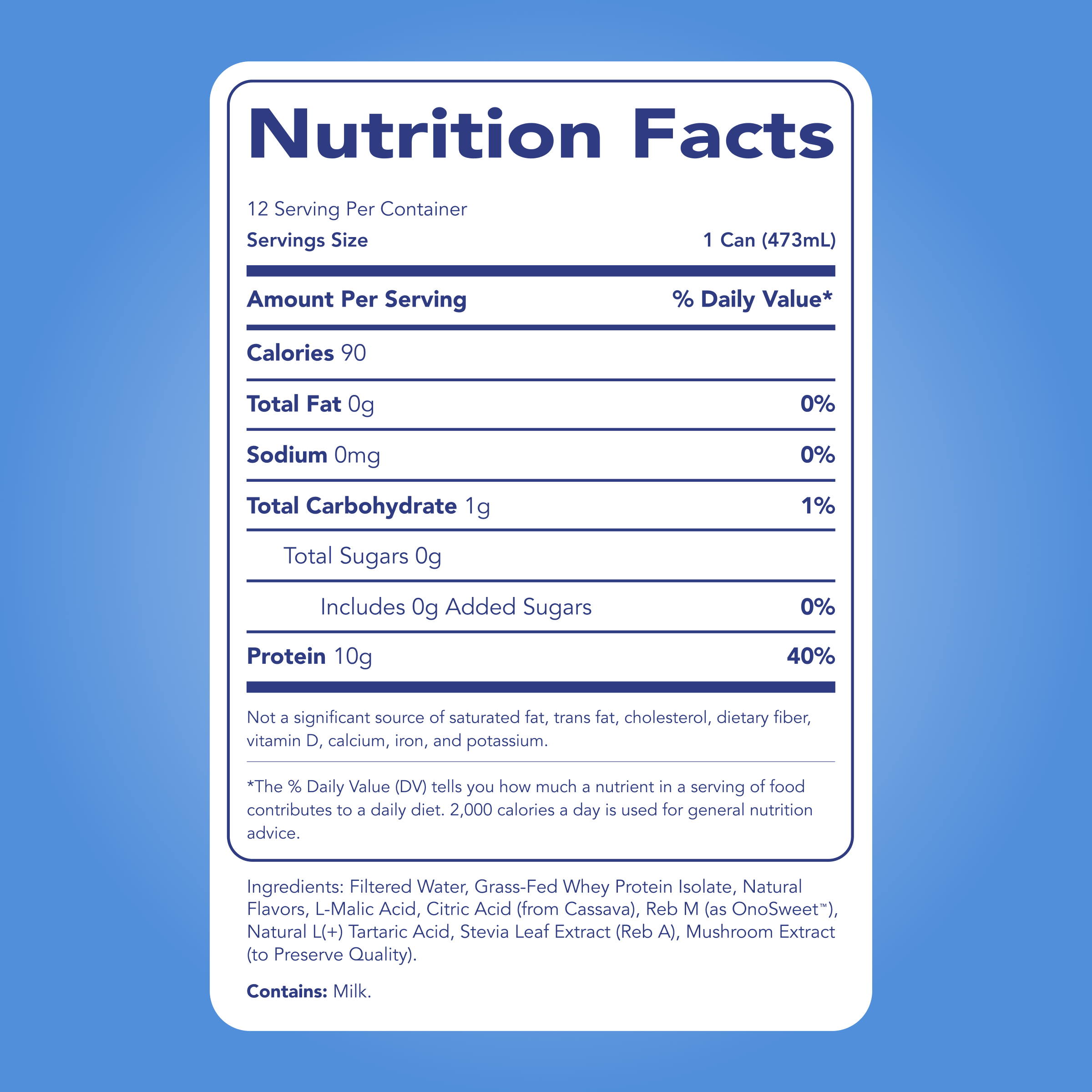 cleansimpleeats Clear Protein Water: Blue Razz (16 Oz. | 12 Pack)