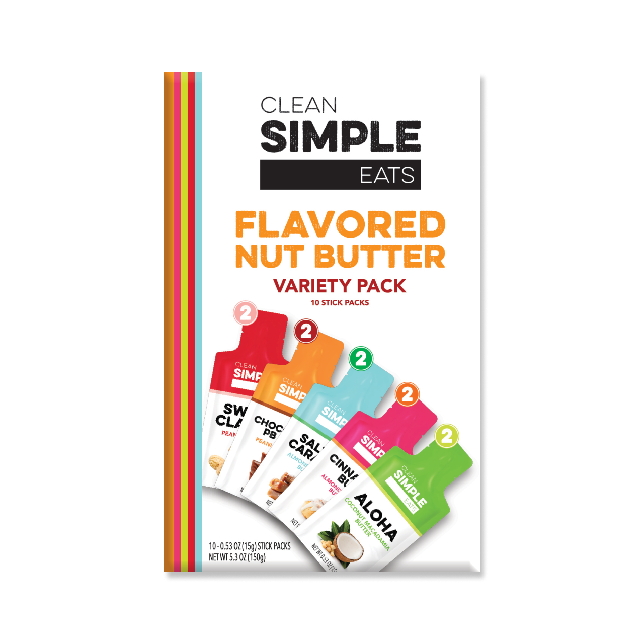 cleansimpleeats Nut Butter: Butter Variety (10 Single Serving Stick Packs)