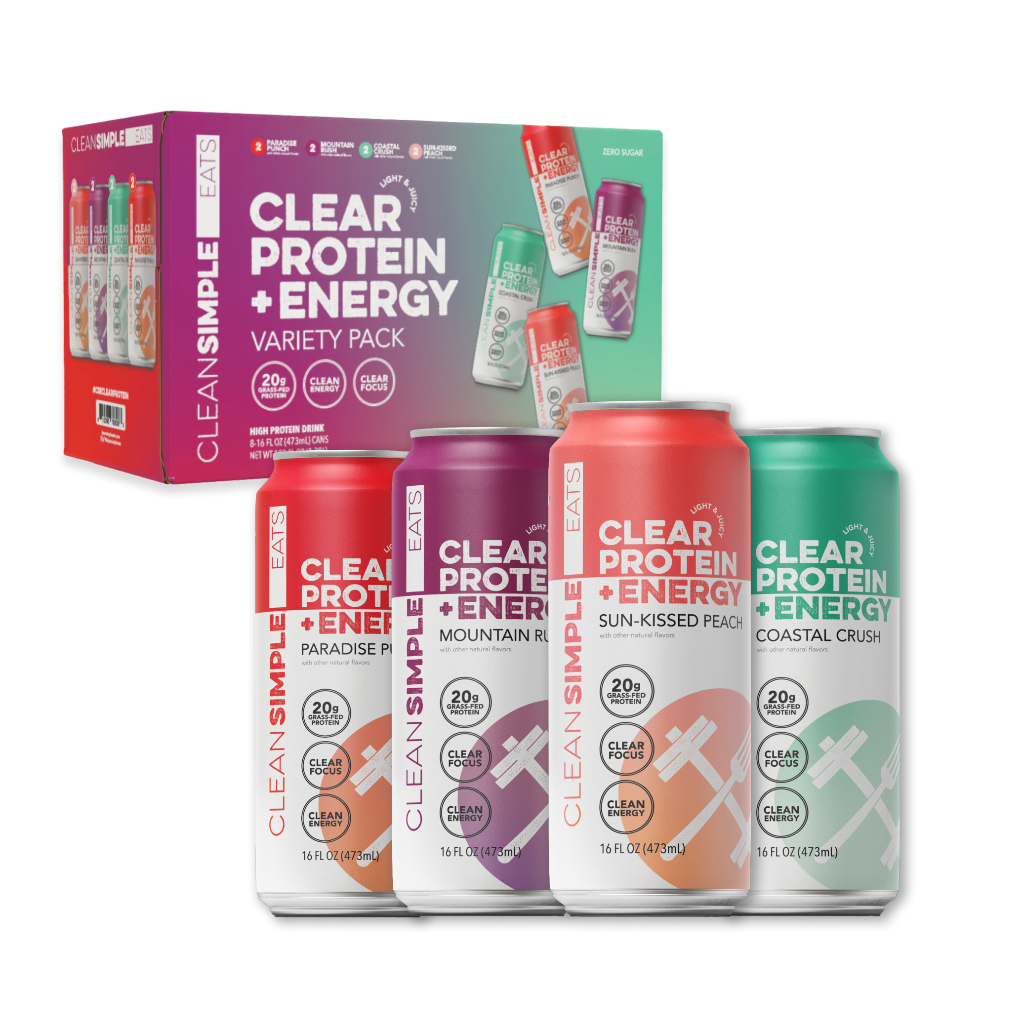 cleansimpleeats Clear Protein + Energy: Variety (8 Pack)