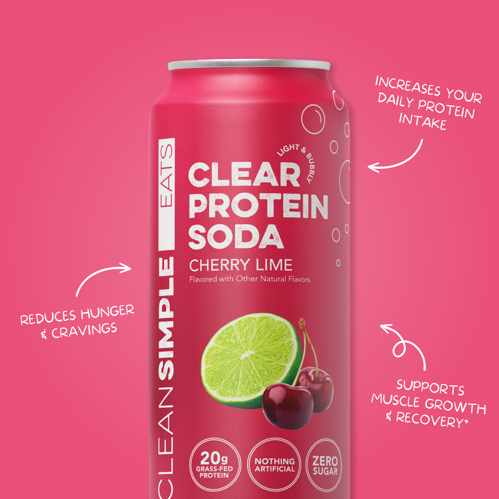 cleansimpleeats Clear Protein Soda: Cherry Lime (16 Oz. | 12 Pack)