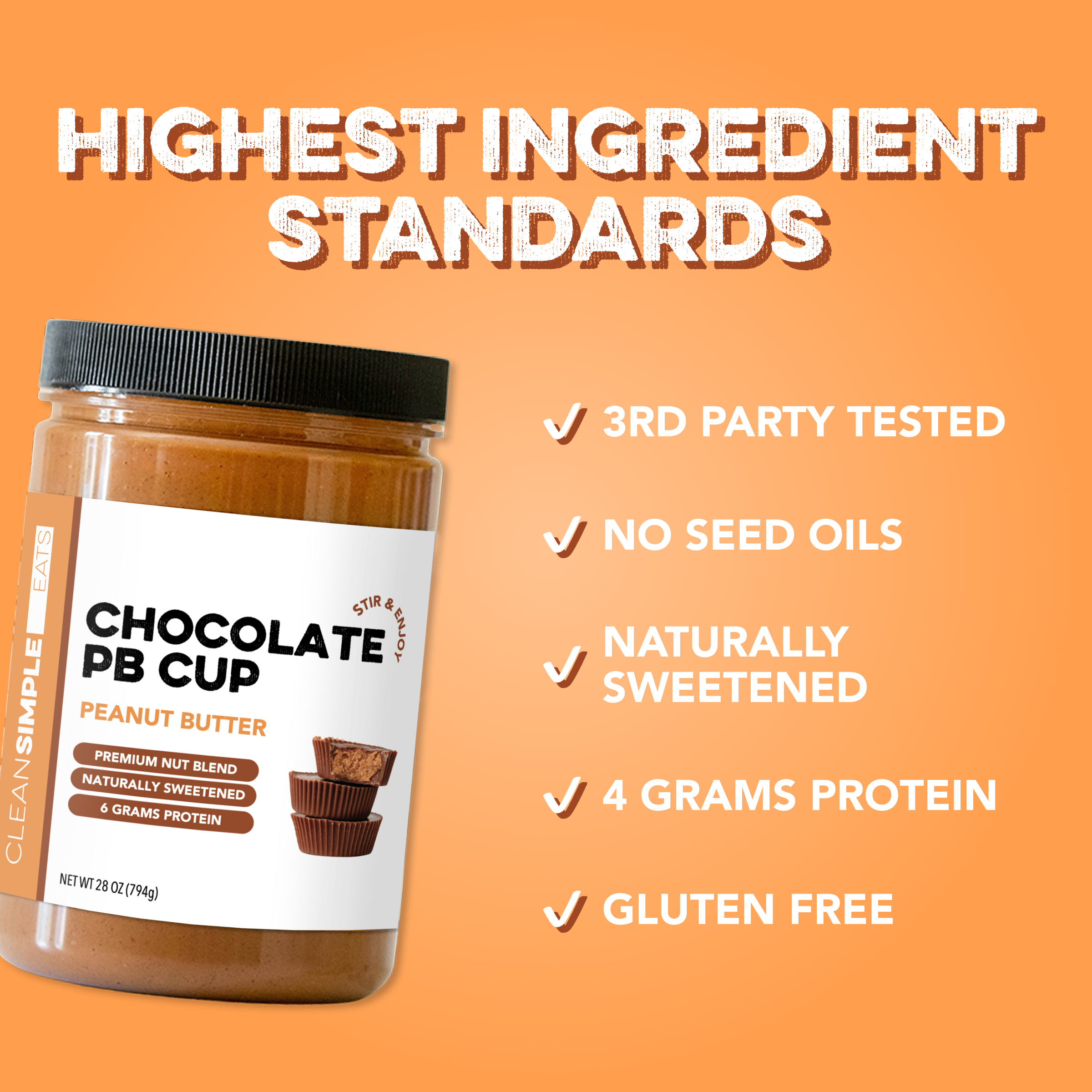 cleansimpleeats Chocolate PB Cup Nut Butter (28 ounce)