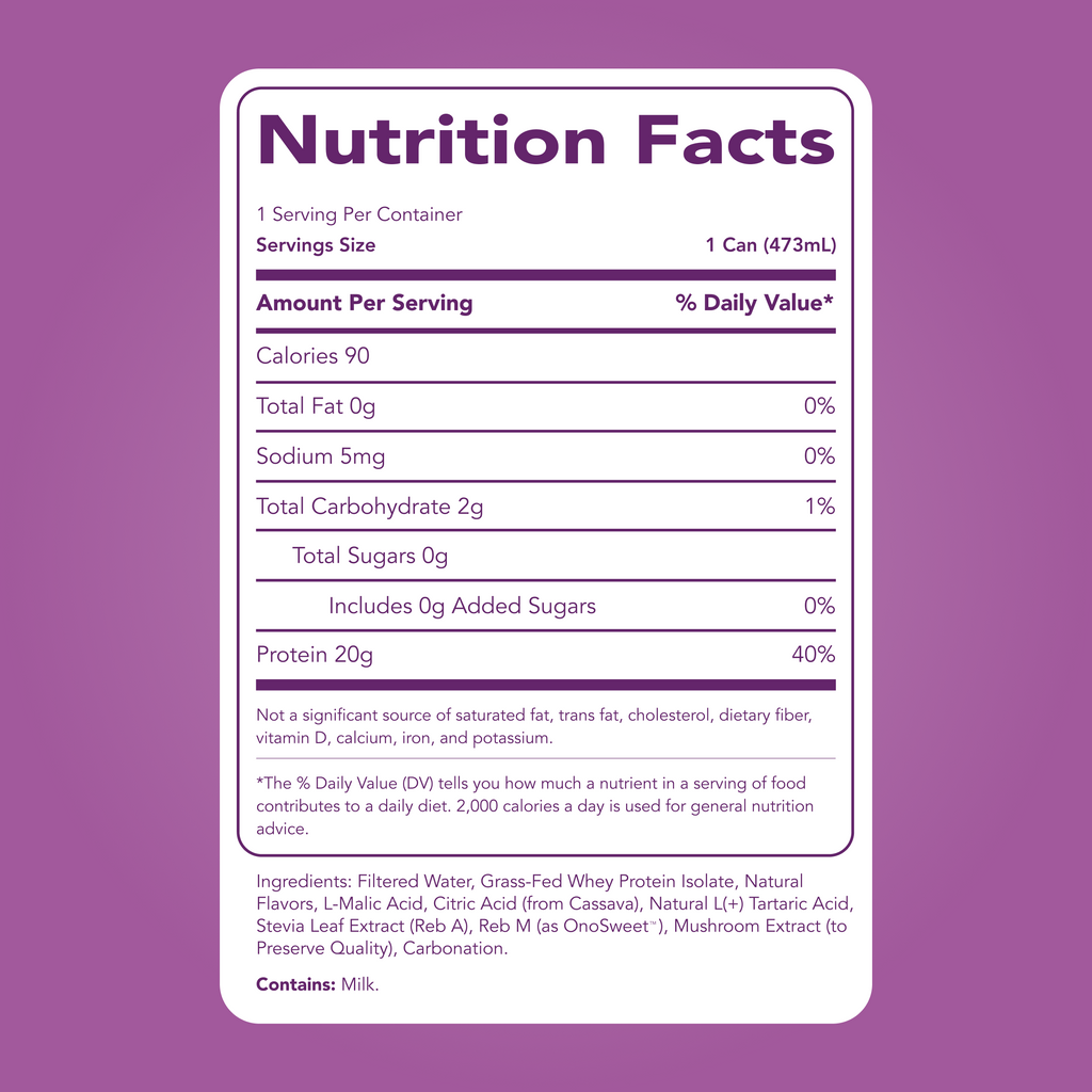 cleansimpleeats Clear Protein Soda: Classic Grape (16 Oz. | 12 Pack)