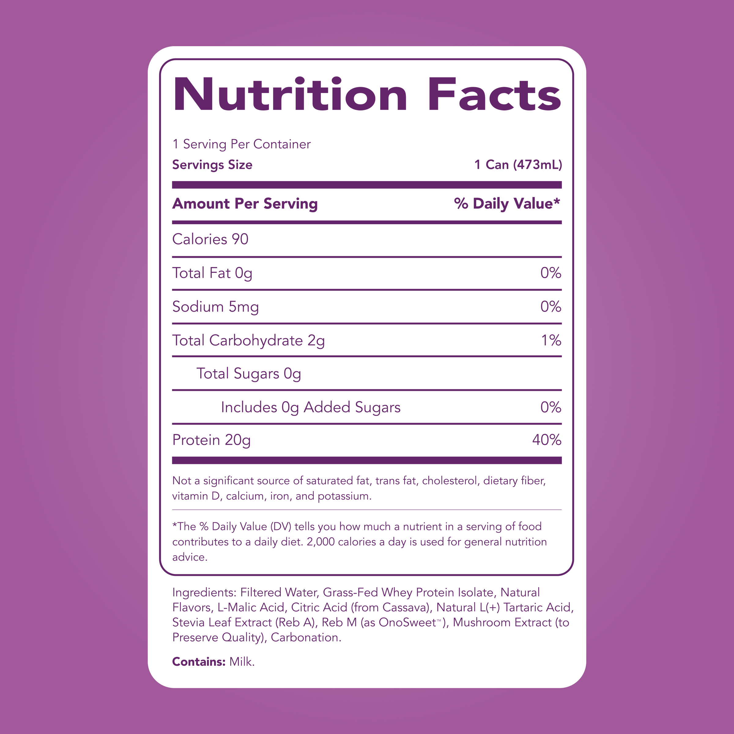 cleansimpleeats Clear Protein Soda: Classic Grape (16 Oz. | 12 Pack)