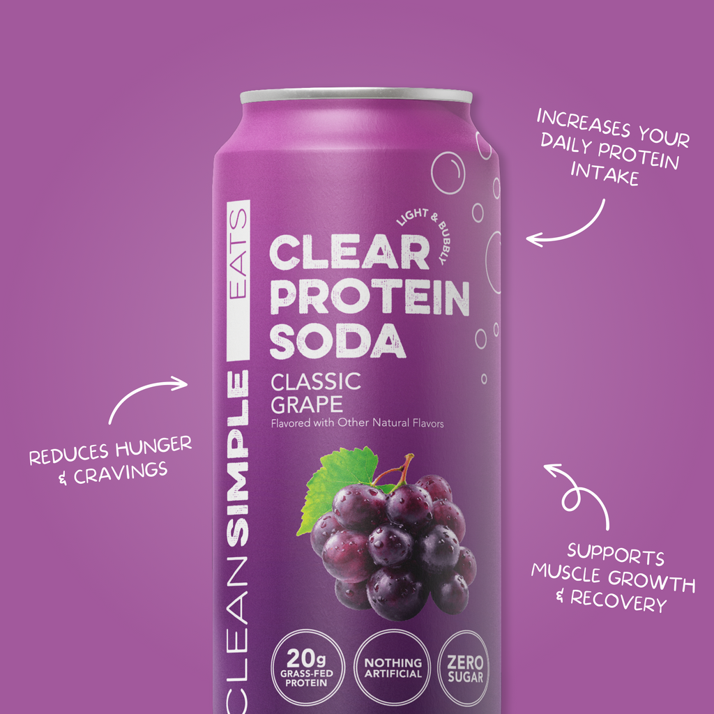 cleansimpleeats Clear Protein Soda: Classic Grape (16 Oz. | 12 Pack)