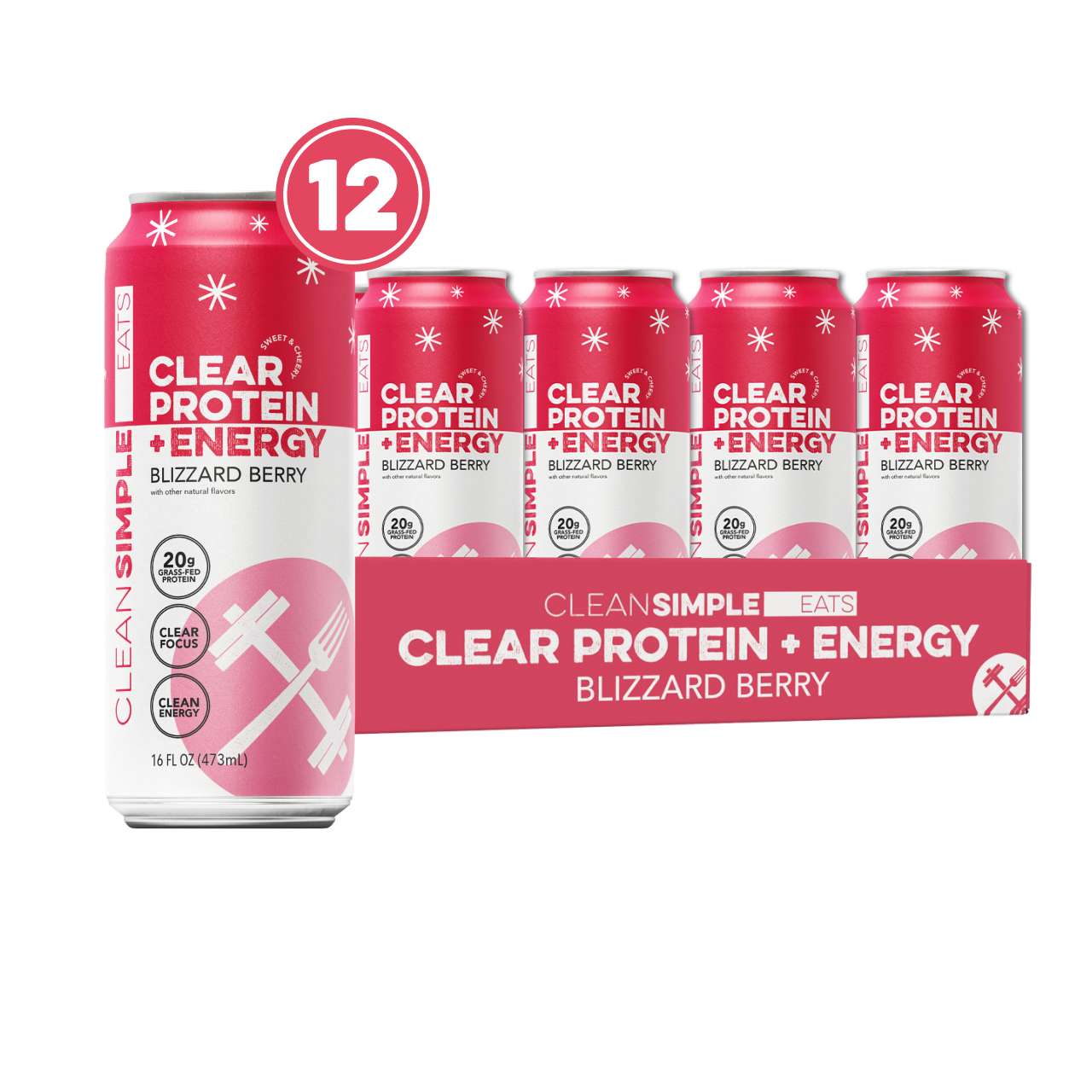 cleansimpleeats Clear Protein + Energy: Blizzard Berry (12 Pack)