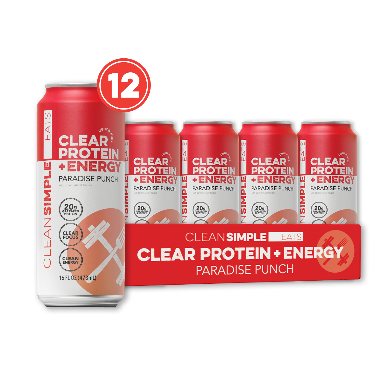cleansimpleeats Clear Protein + Energy: Paradise Punch (12 Pack)