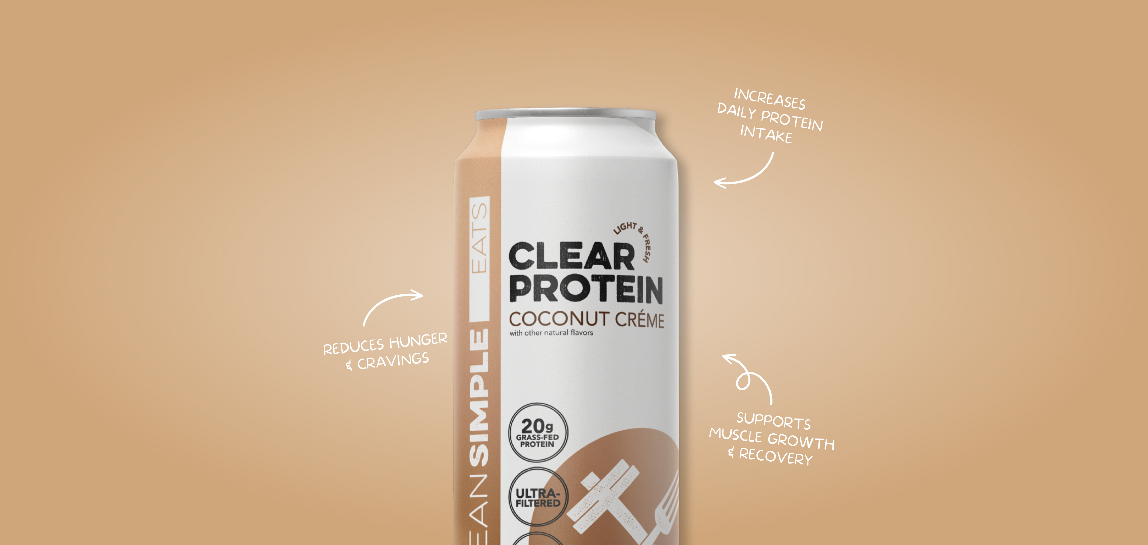 cleansimpleeats Clear Protein Water: Coconut Créme (16 Oz. | 12 Pack)