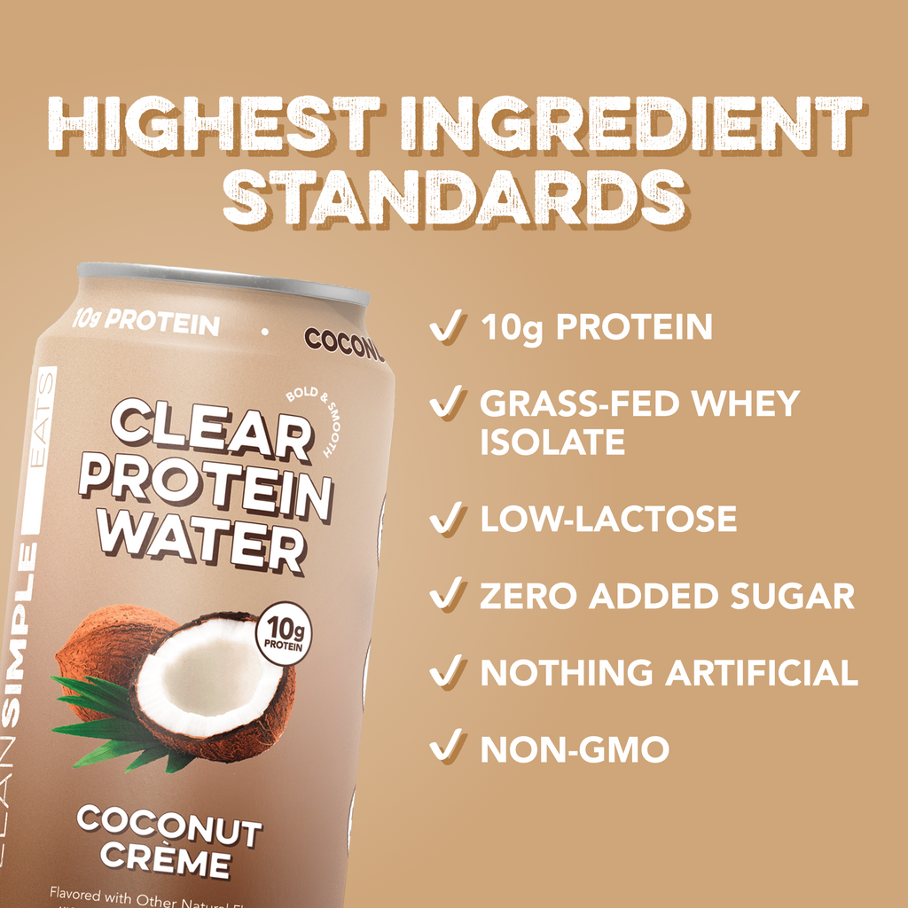 cleansimpleeats Clear Protein Water: Coconut Créme (12 Oz. | 12 Pack)