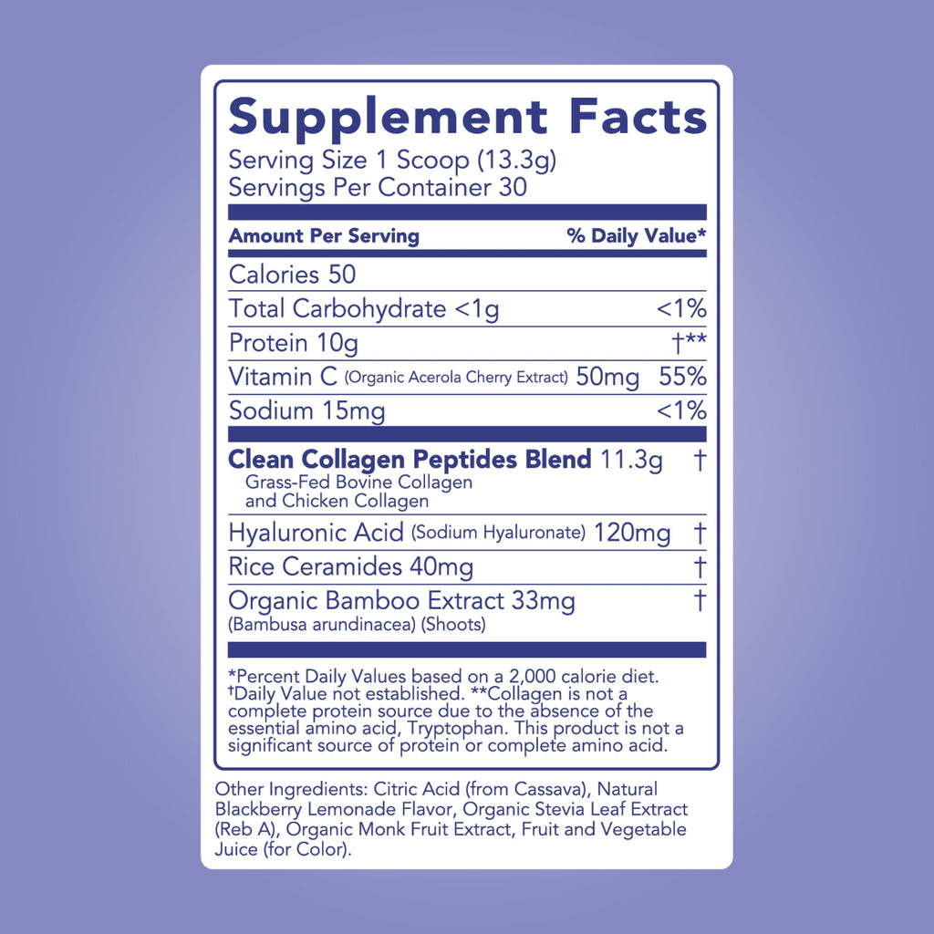 cleansimpleeats Collagen + Beauty Blend: Blackberry Lemonade (30 Serving)