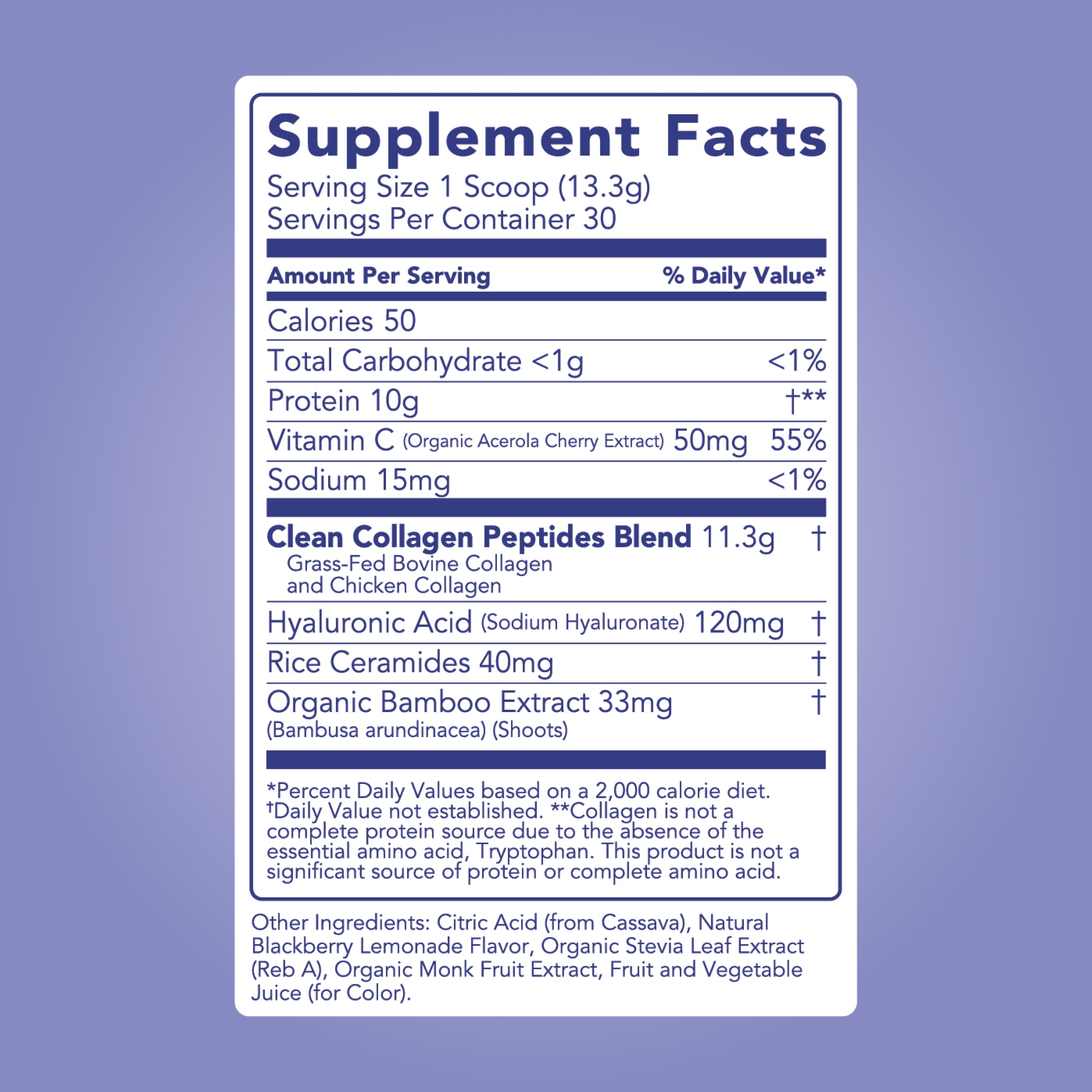 cleansimpleeats Collagen + Beauty Blend: Blackberry Lemonade (30 Serving)