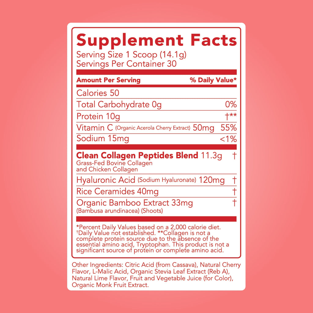 cleansimpleeats Collagen + Beauty Blend: Cherry Ice (30 Serving)